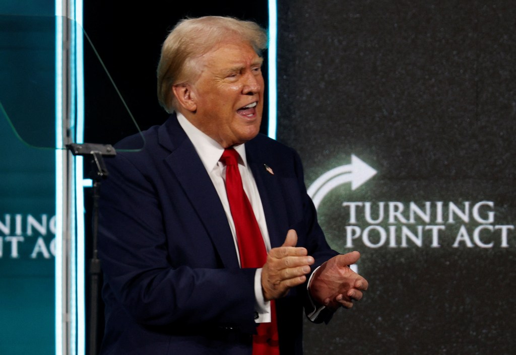 Trump, sans ear bandage for first time since assassination attempt, slams Harris as a ‘bum’ in Florida speech