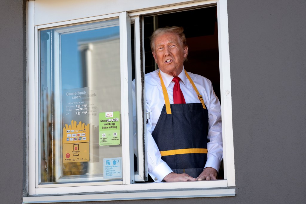 Trump works fry cooker at McDonald’s — and MAGA faithful line up to order: ‘I’ll take whatever he gives me’