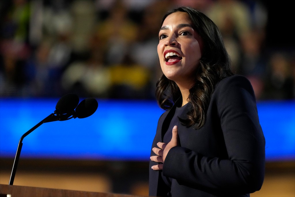 AOC praises Doug Emhoff as ideal representation of masculinity at Las Vegas campaign event