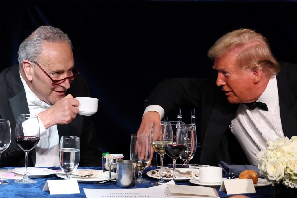 Trump made nice with Schumer backstage at Al Smith Dinner — before joking Brooklyn Dem could be ‘first woman president’
