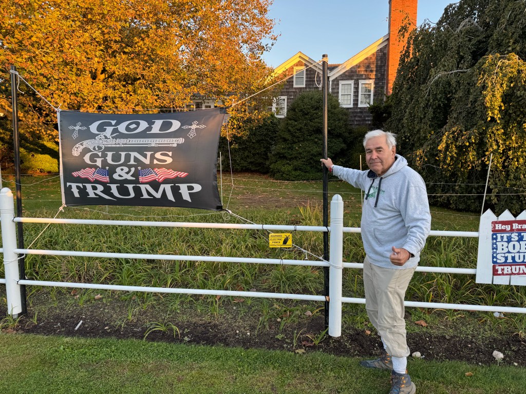 Trump fan electrifies his campaign signs to keep Hamptons haters at bay
