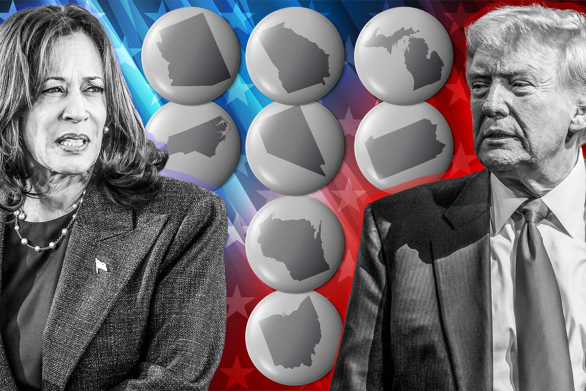 2024 presidential election swing states live map –– see how Trump, Harris are faring in crucial states