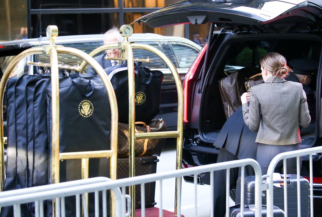 Melania Trump loads up luggage in NYC as she heads to Florida to join Don for election night event
