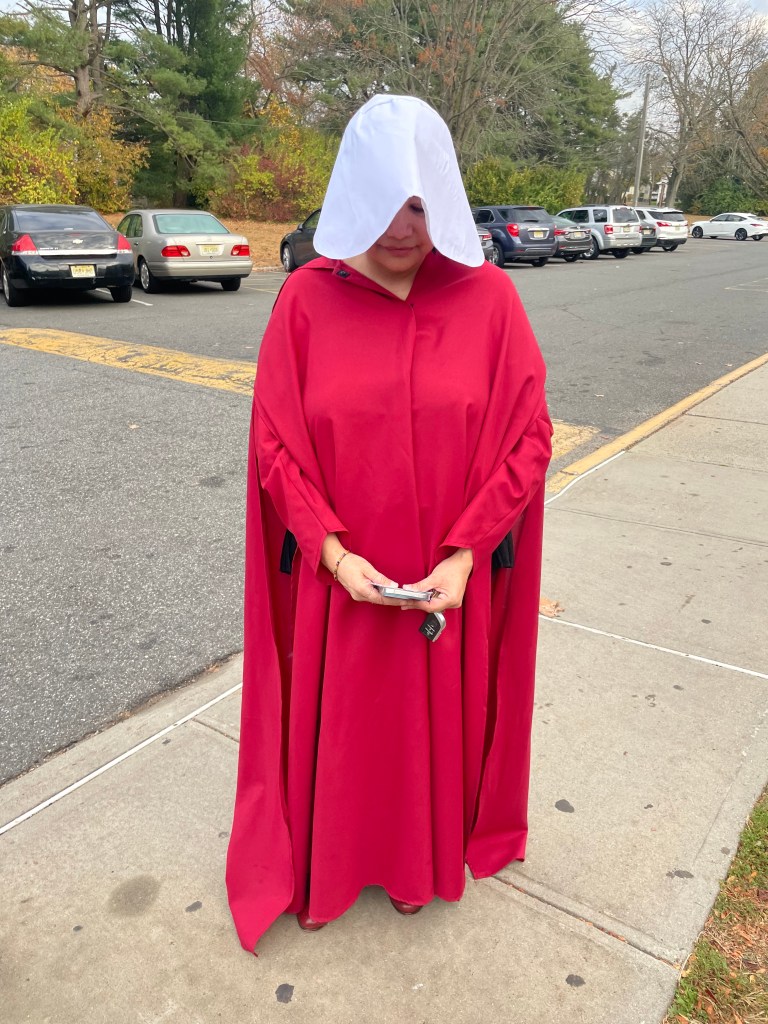 Weeping NJ mom dons eerie ‘Handmaid’s Tale’ costume to vote: ‘My way of fighting back’