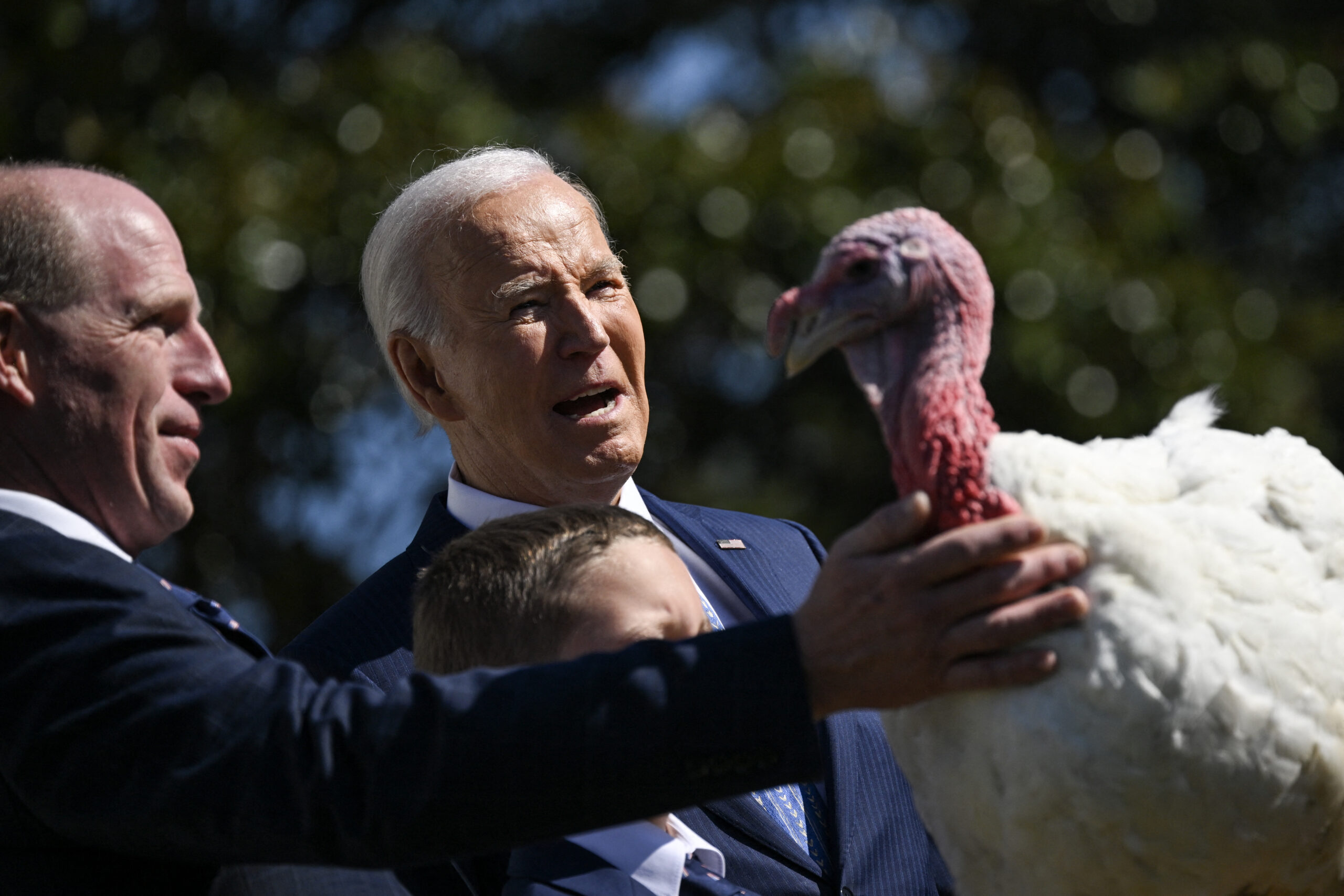 Biden pardons turkeys — not named Hunter — at unusually somber White House Thanksgiving event