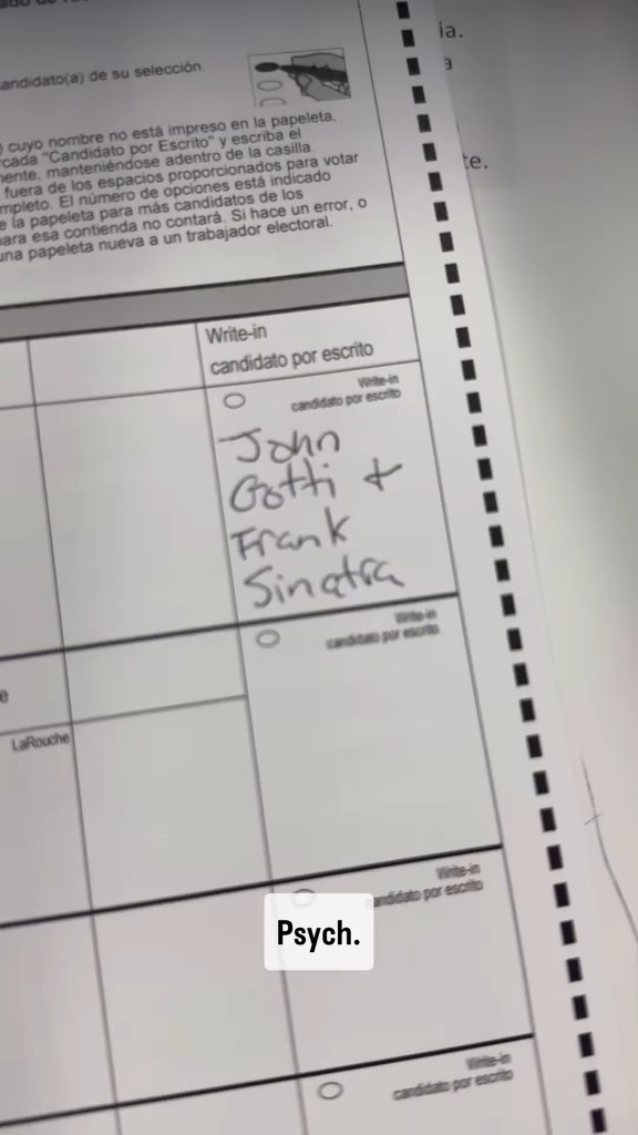 Popular NYC influencer Cugine votes for John Gotti and Frank Sinatra: ‘Might as well have fun’