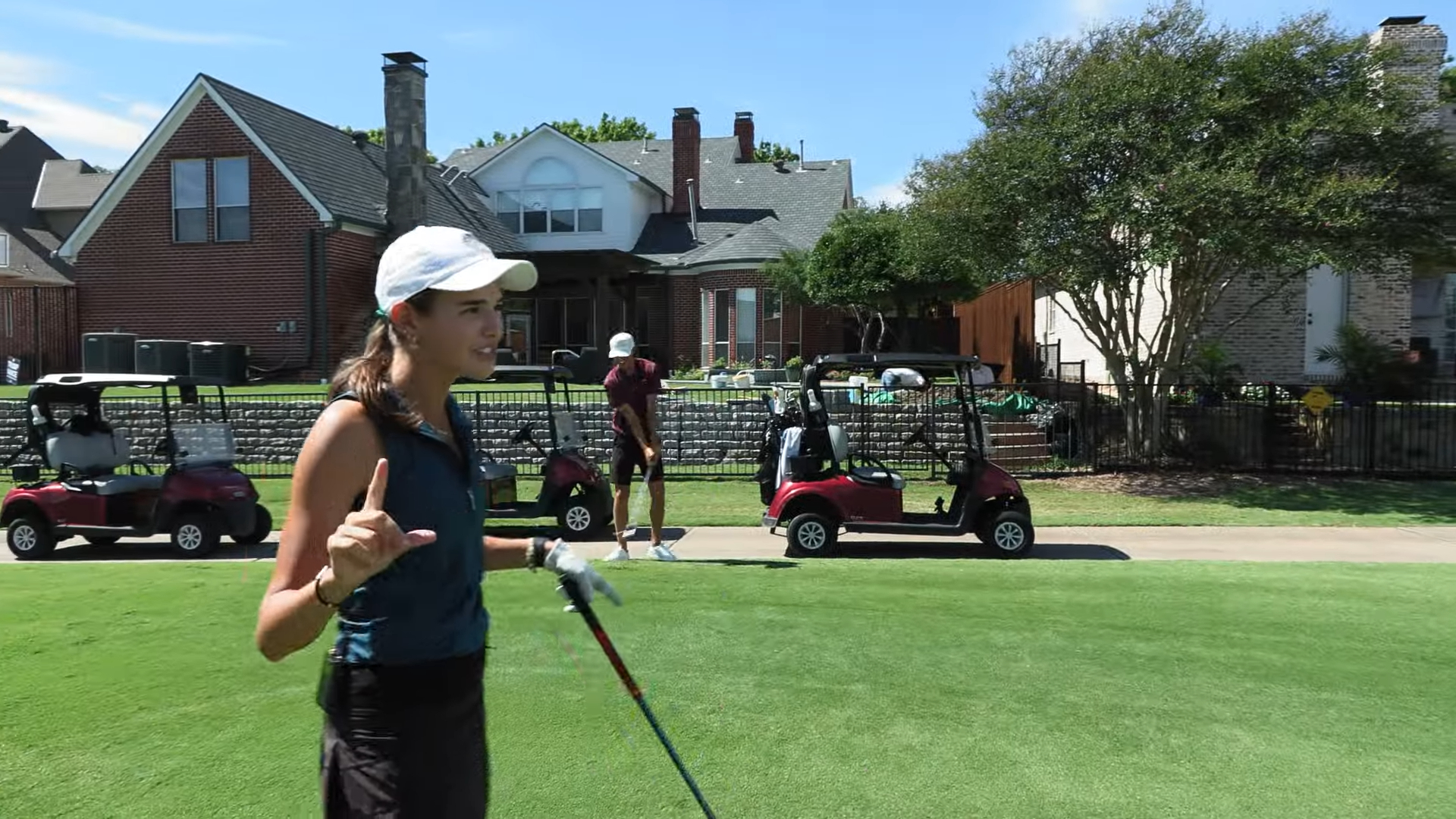 Trump’s granddaughter Kai does  ‘yuge’ impersonation of president-elect golfing
