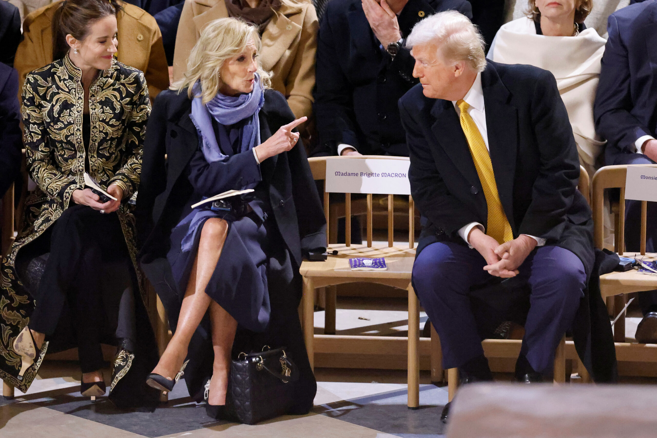 MAGA goes wild over Jill Biden’s very friendly encounter with Trump at the Notre Dame reopening in Paris