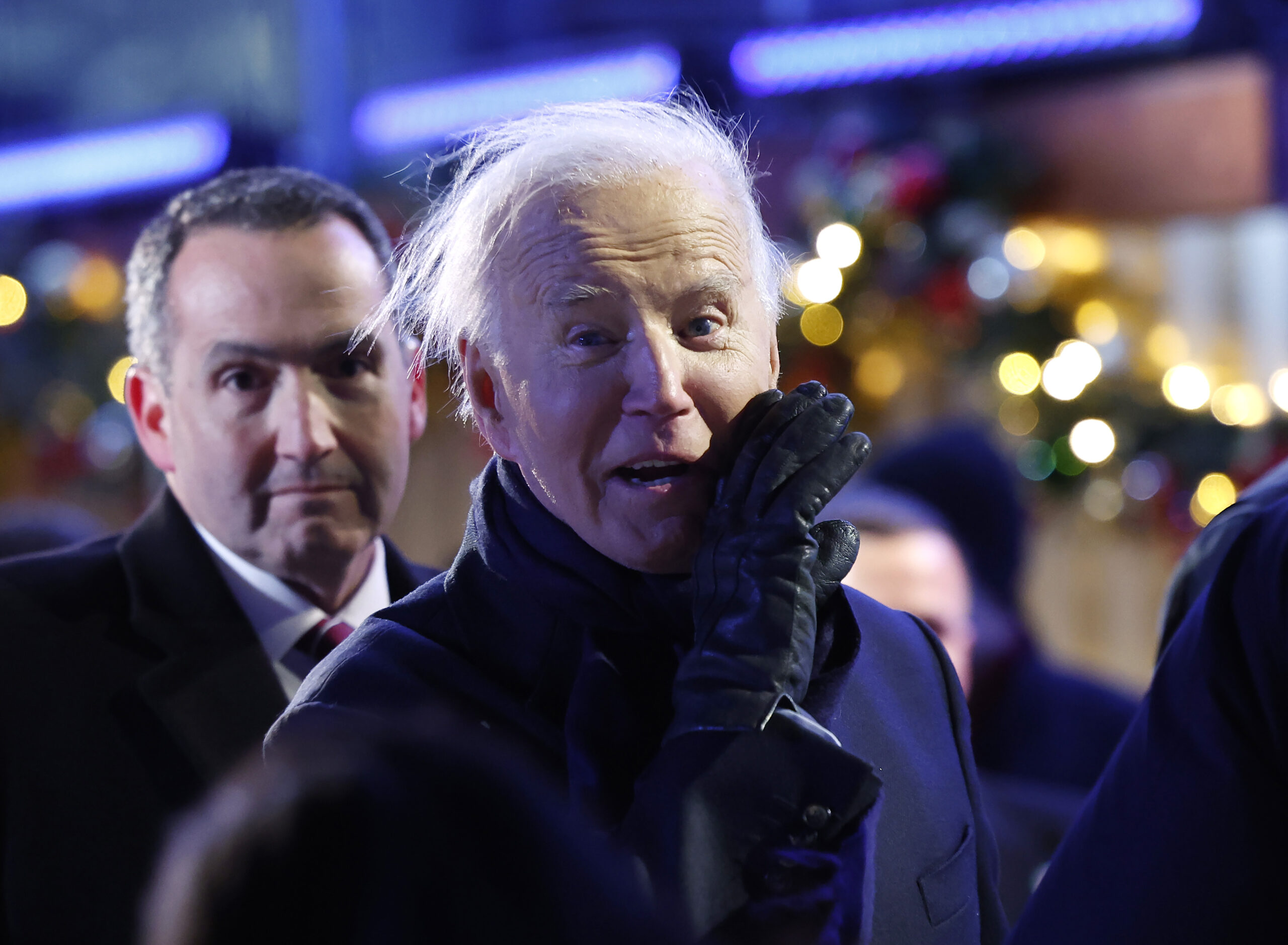 Biden shocks with long, wispy hair at White House Christmas tree lighting: ‘Ghosts of corruption past, present and future’