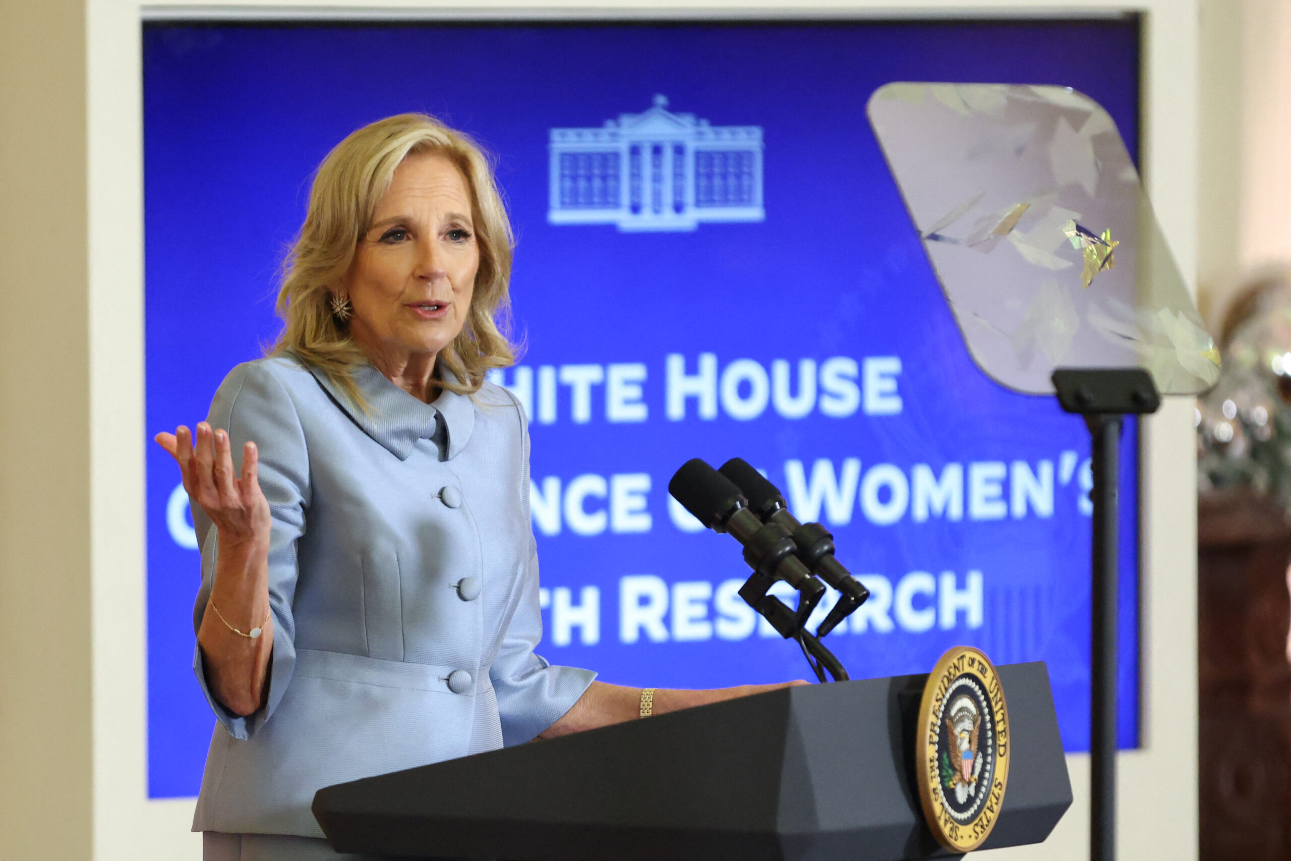 Jill Biden catches herself after urging WH audience to ‘feel joy now’ amid holidays and Harris loss: ‘You’re all reading into that’