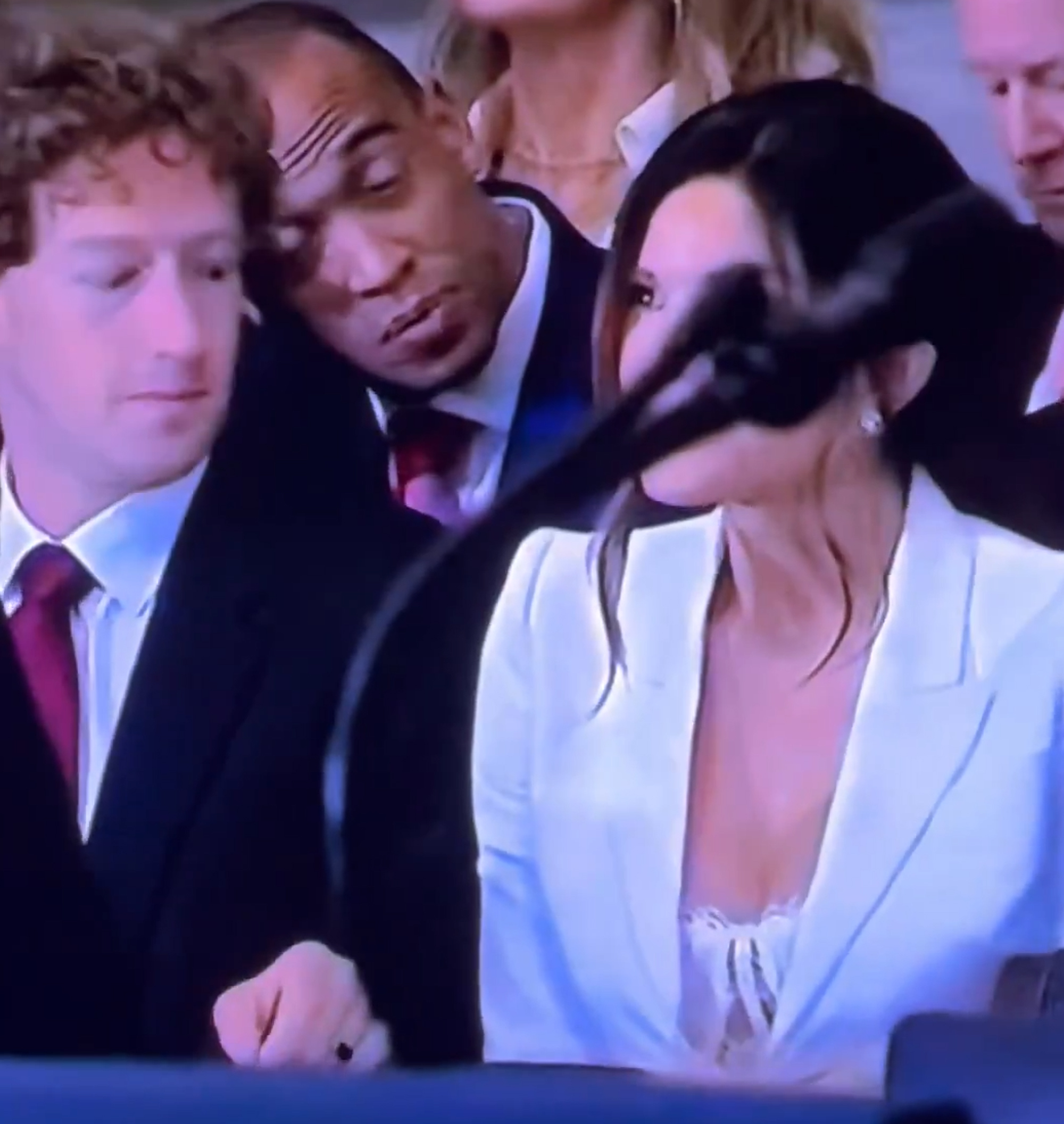 Mark Zuckerberg busted staring at Lauren Sanchez’s in-your-face cleavage during Trump inauguration