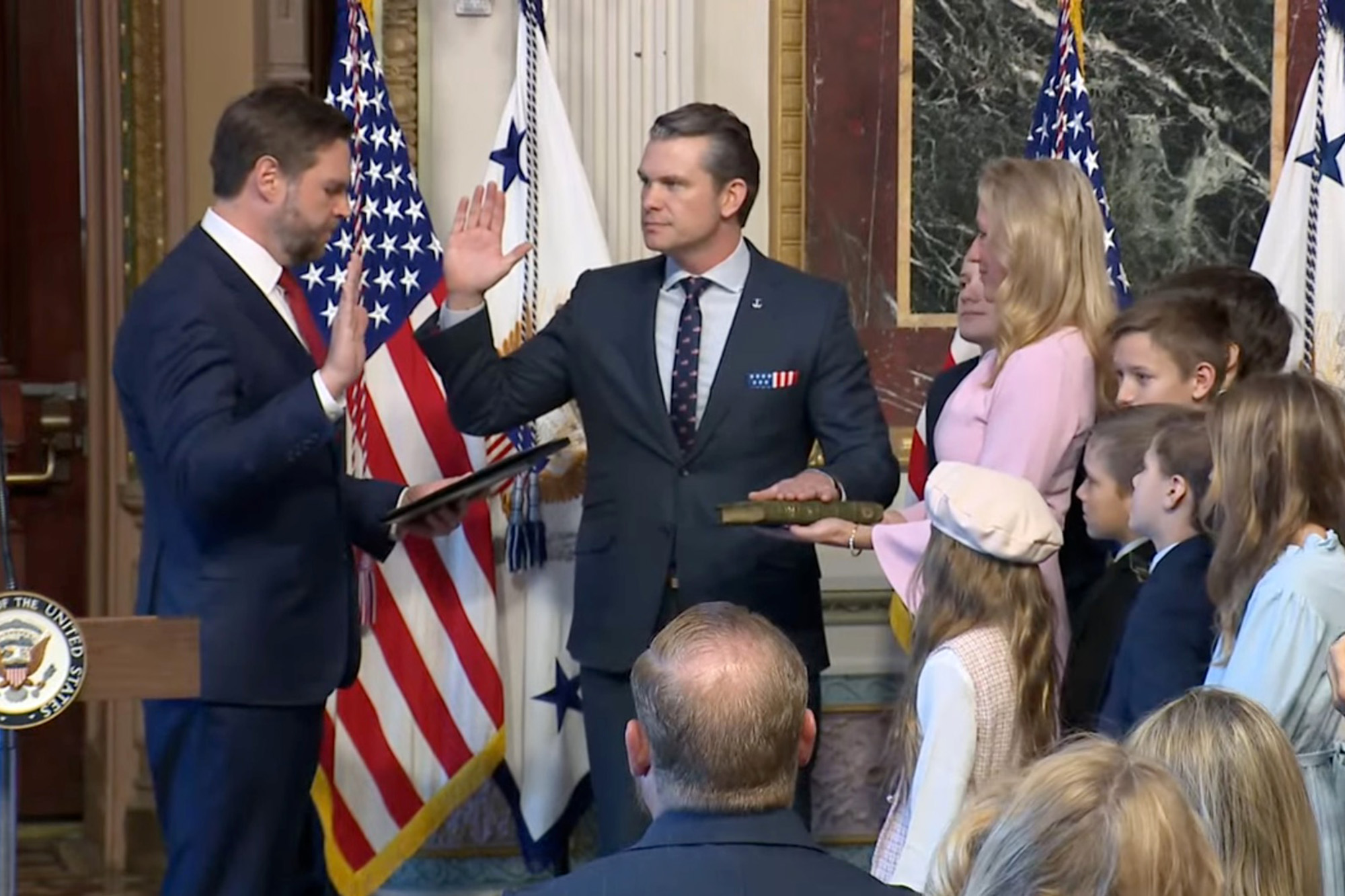 Pete Hegseth sworn in as Trump’s defense secretary