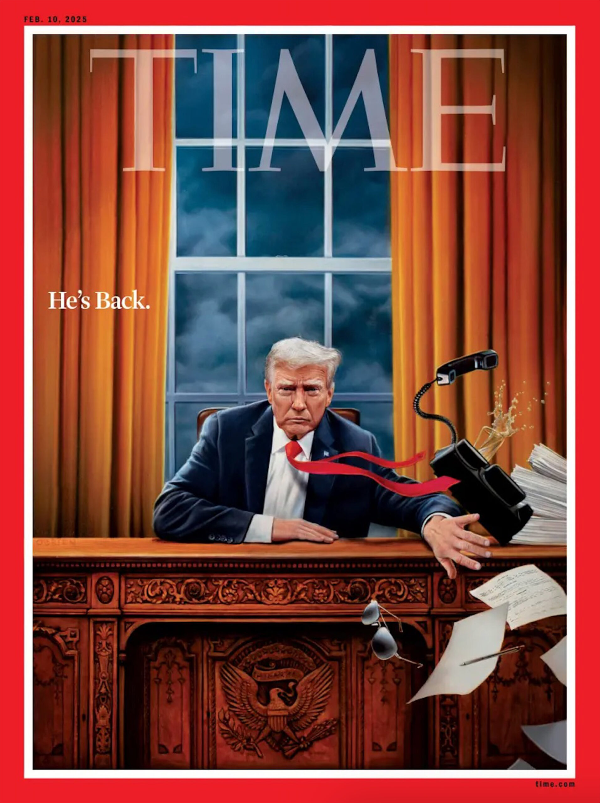 Latest Time magazine cover depicts Trump sweeping Biden’s aviator glasses off desk: ‘Adults are in charge now’