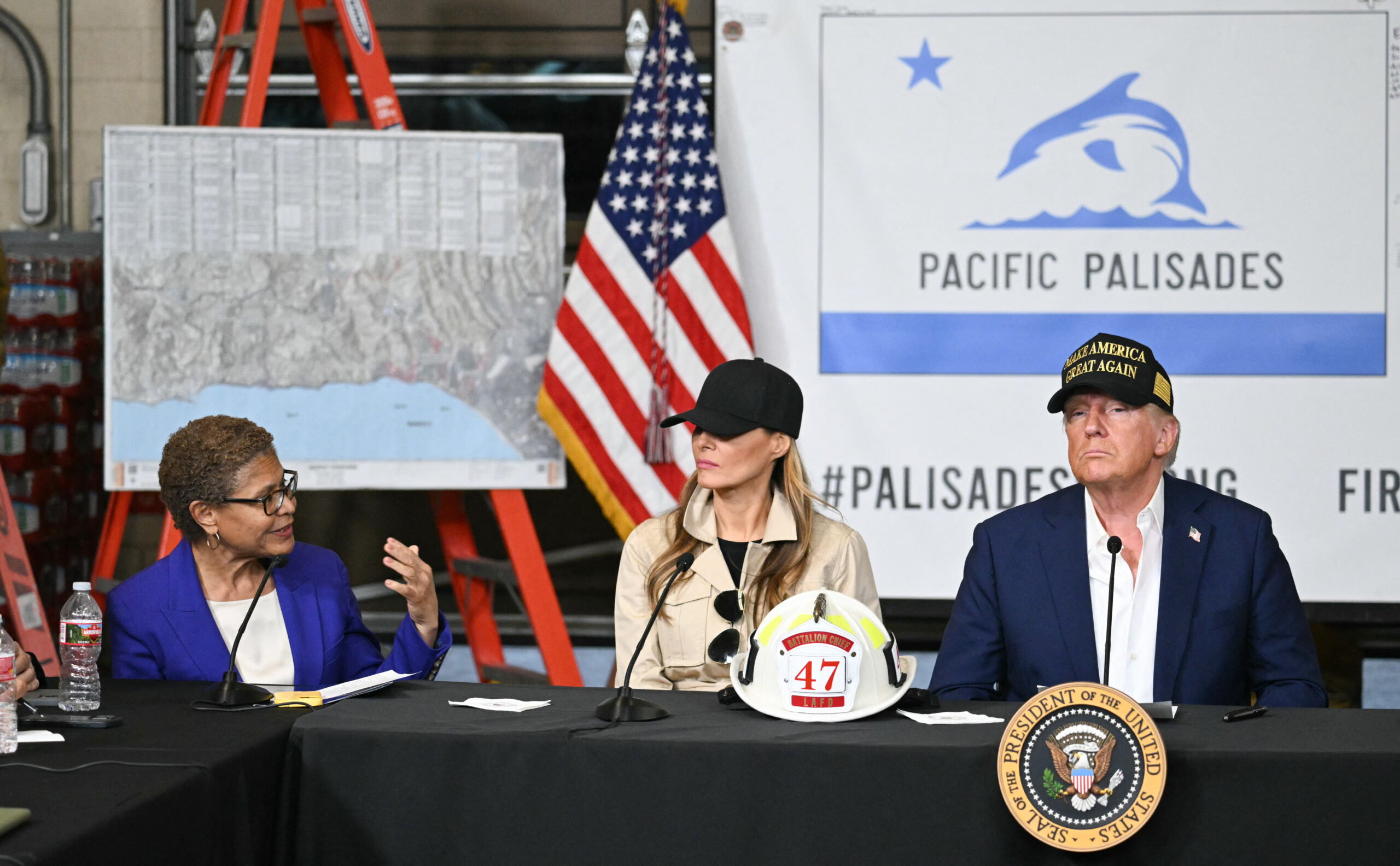 LA residents fume at Mayor Karen Bass during Trump wildfire roundtable: ‘We can’t even see our homes right now!’