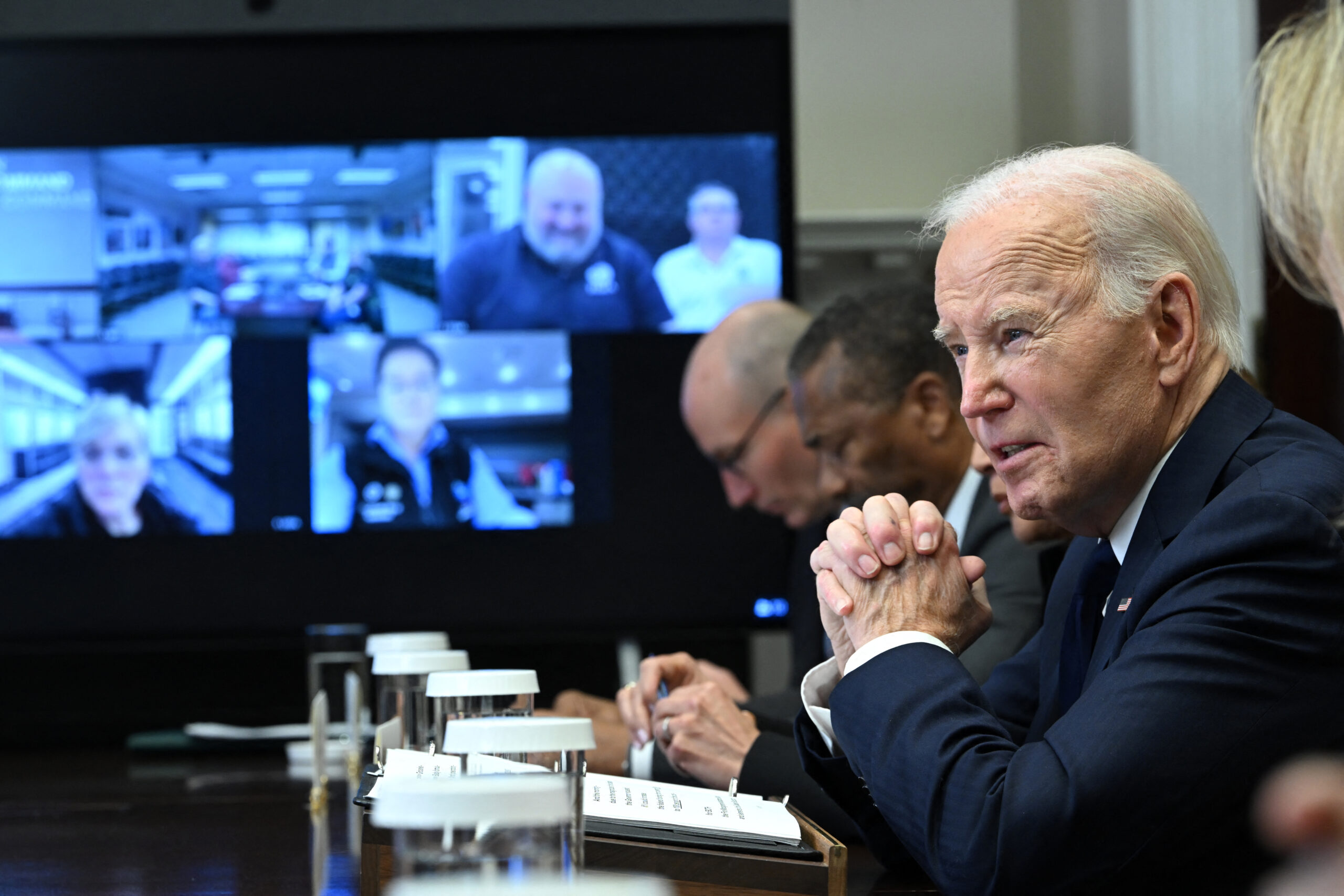 Biden tells speakers to ‘fire away!’ during LA wildfire briefing, while claiming power supply caused hydrants to run dry