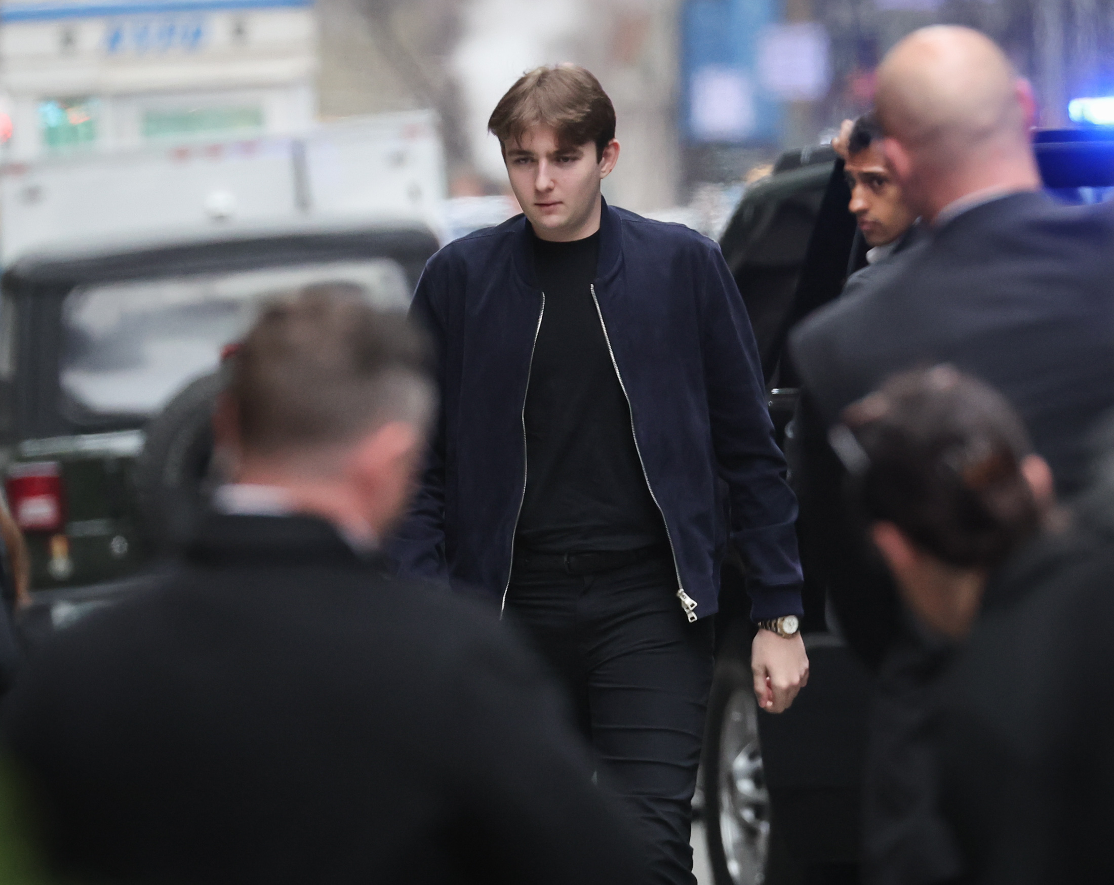 Barron Trump sports Rolex as he’s spotted with Melania returning to Trump Tower