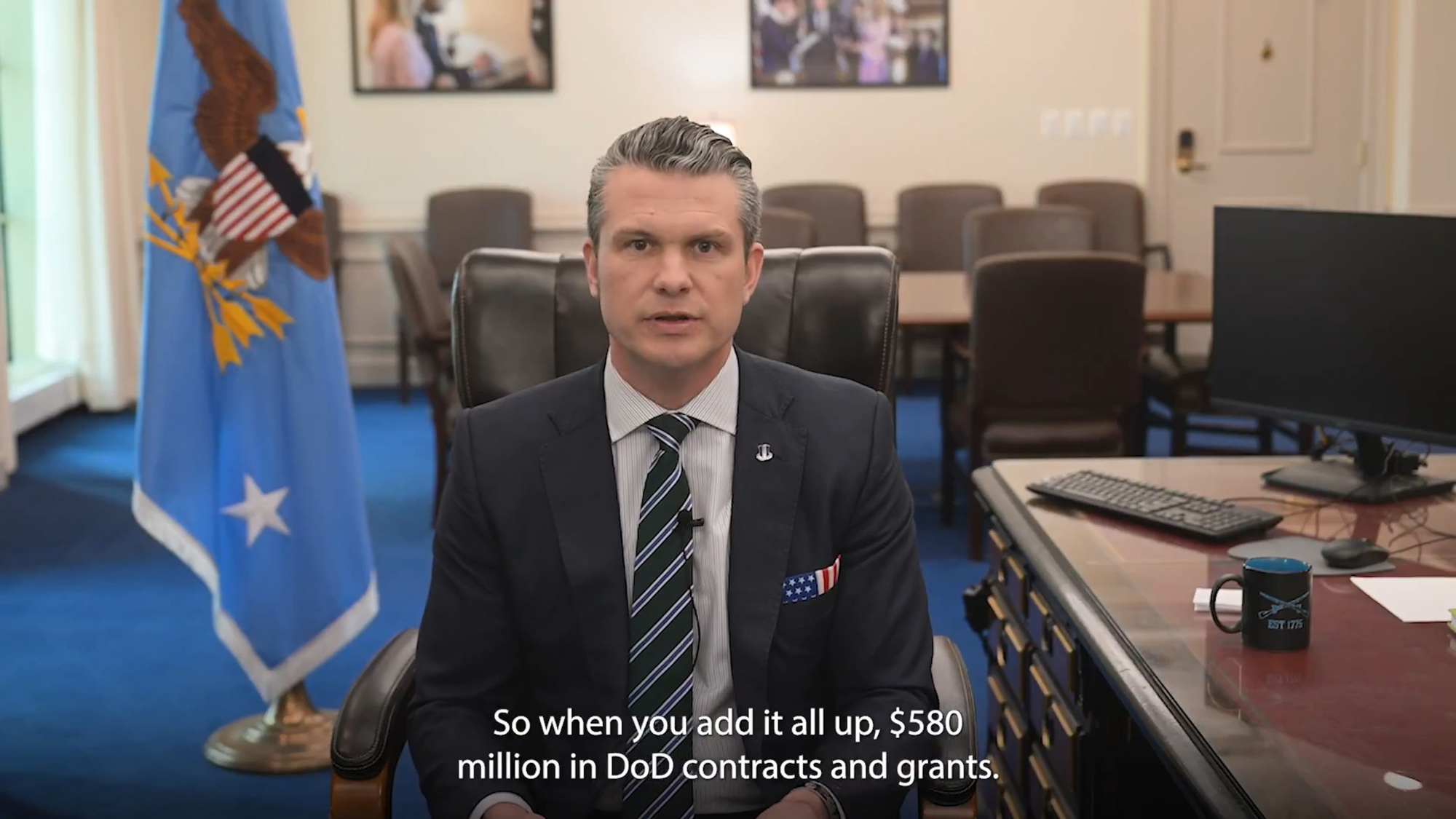Defense Secretary Pete Hegseth reveals another $580 million in DOGE savings from bloated Pentagon budget