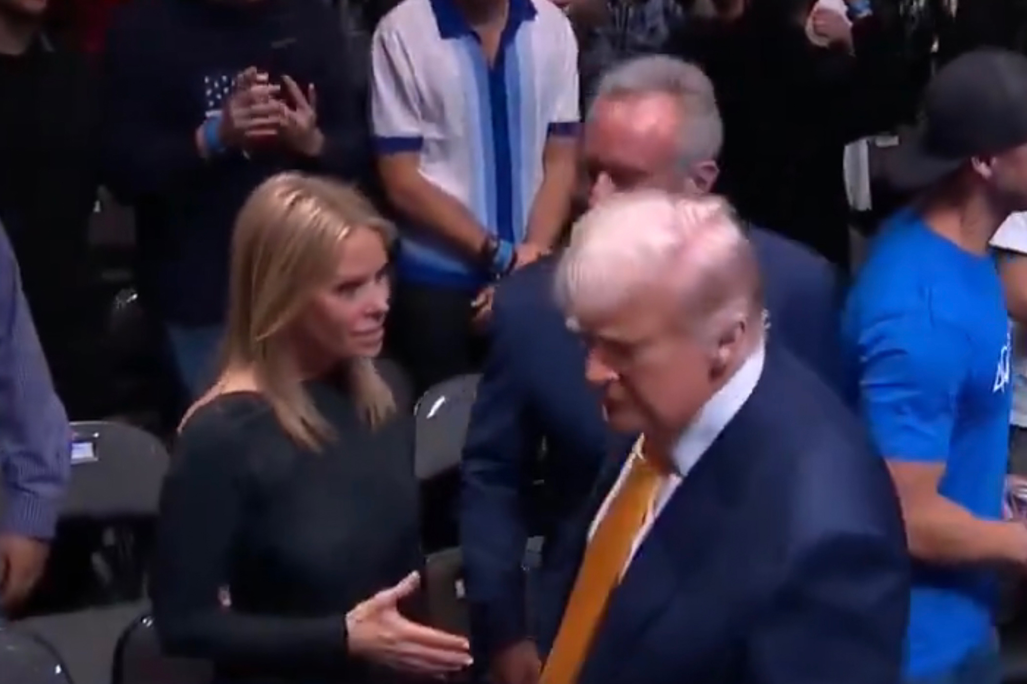 Trump appears to snub RFK Jr.’s wife Cheryl Hines while entering UFC fights