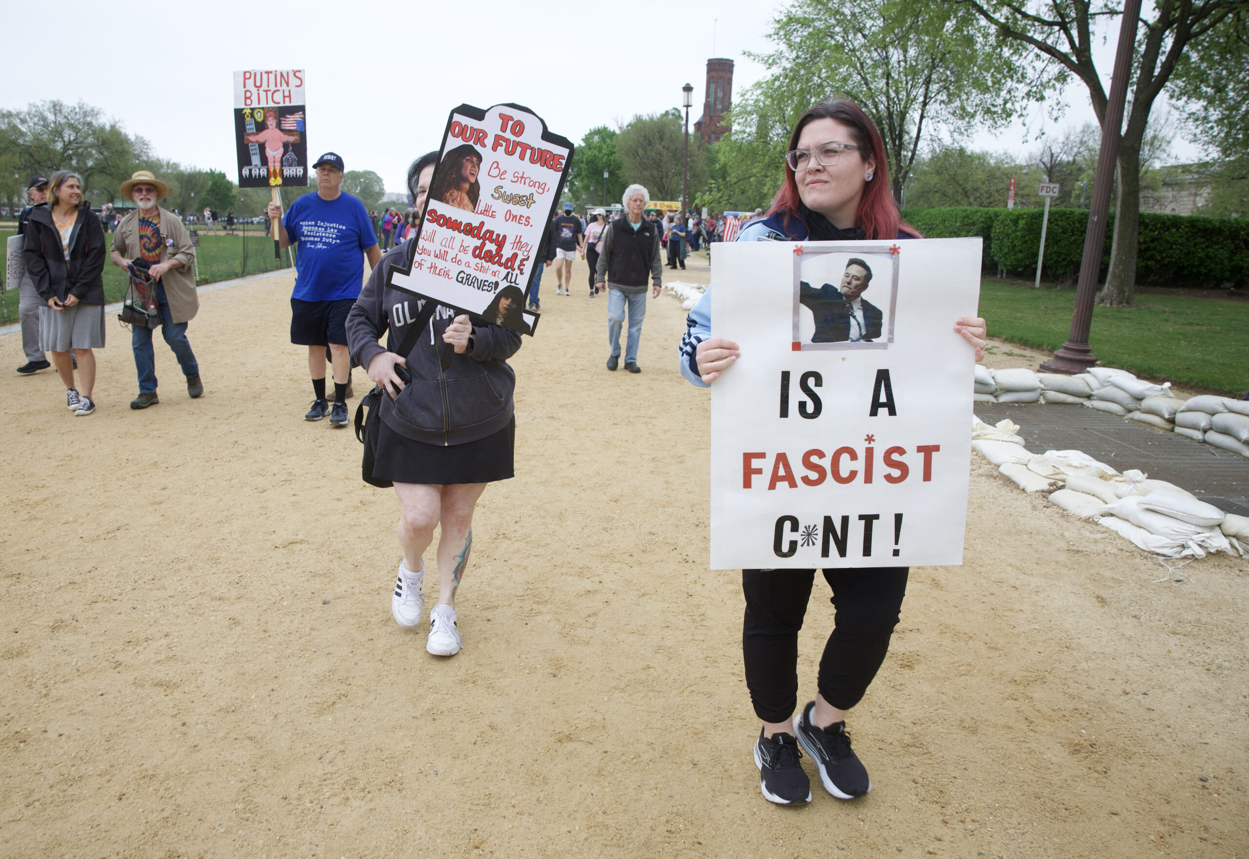 Anti-Trump protesters gather in DC to oppose Musk’s DOGE cuts, new tariffs: ‘Let’s keep them afraid!’