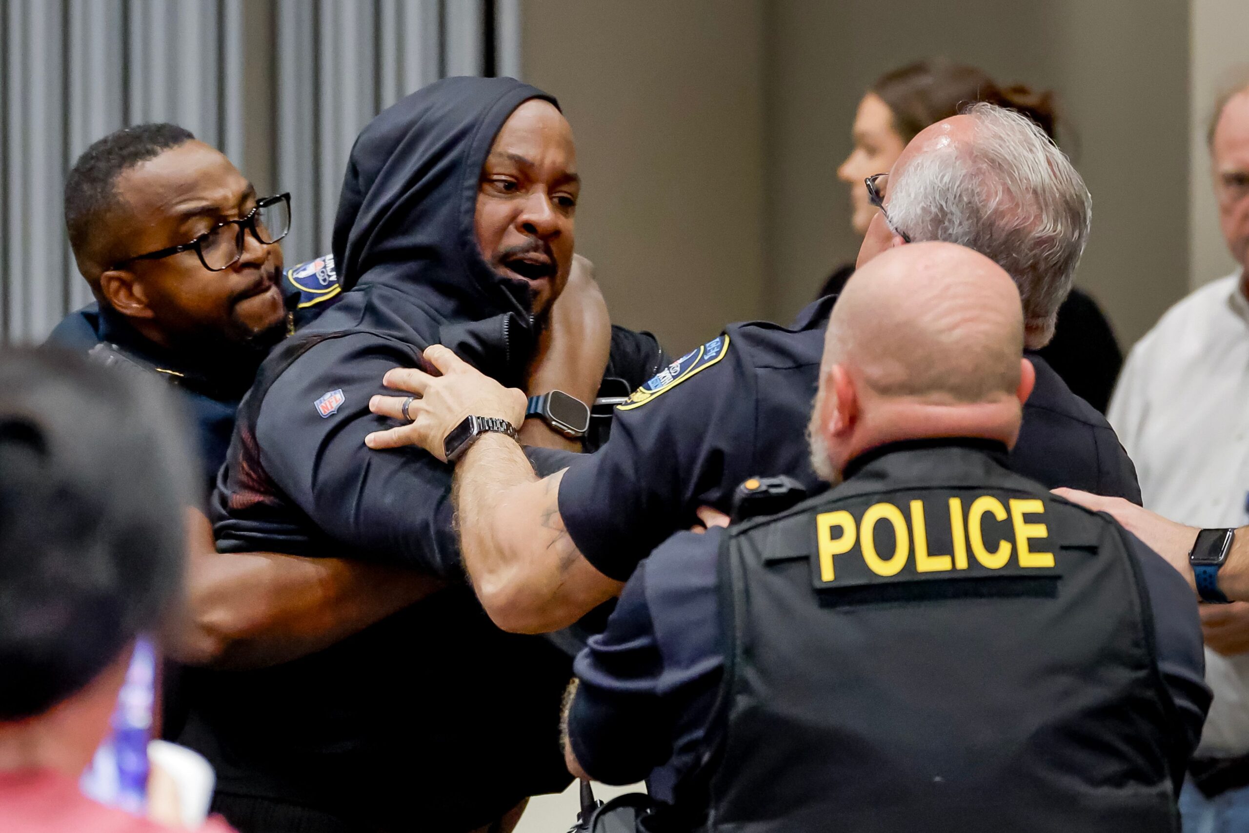 Protesters tased by cops at chaotic Marjorie Taylor Greene town hall 