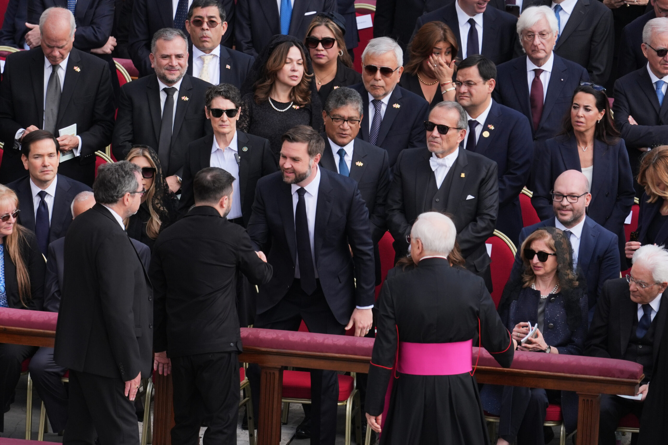 Vance and Zelensky shake hands at Pope Leo XIV’s inaugural mass — in first encounter since Oval Office blow-up