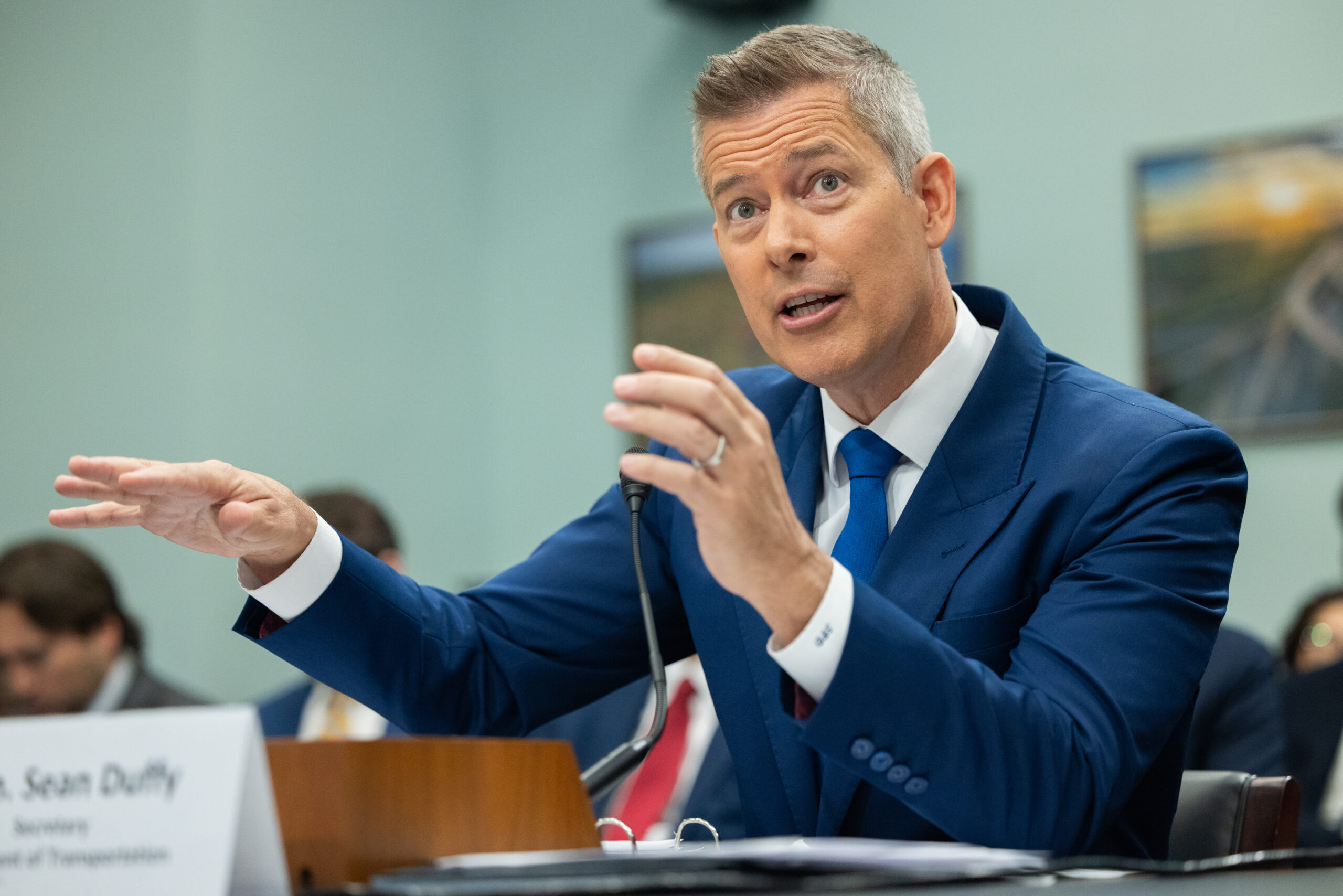 Transportation Secretary Sean  Duffy switched wife off Newark flight after claiming airport was safe