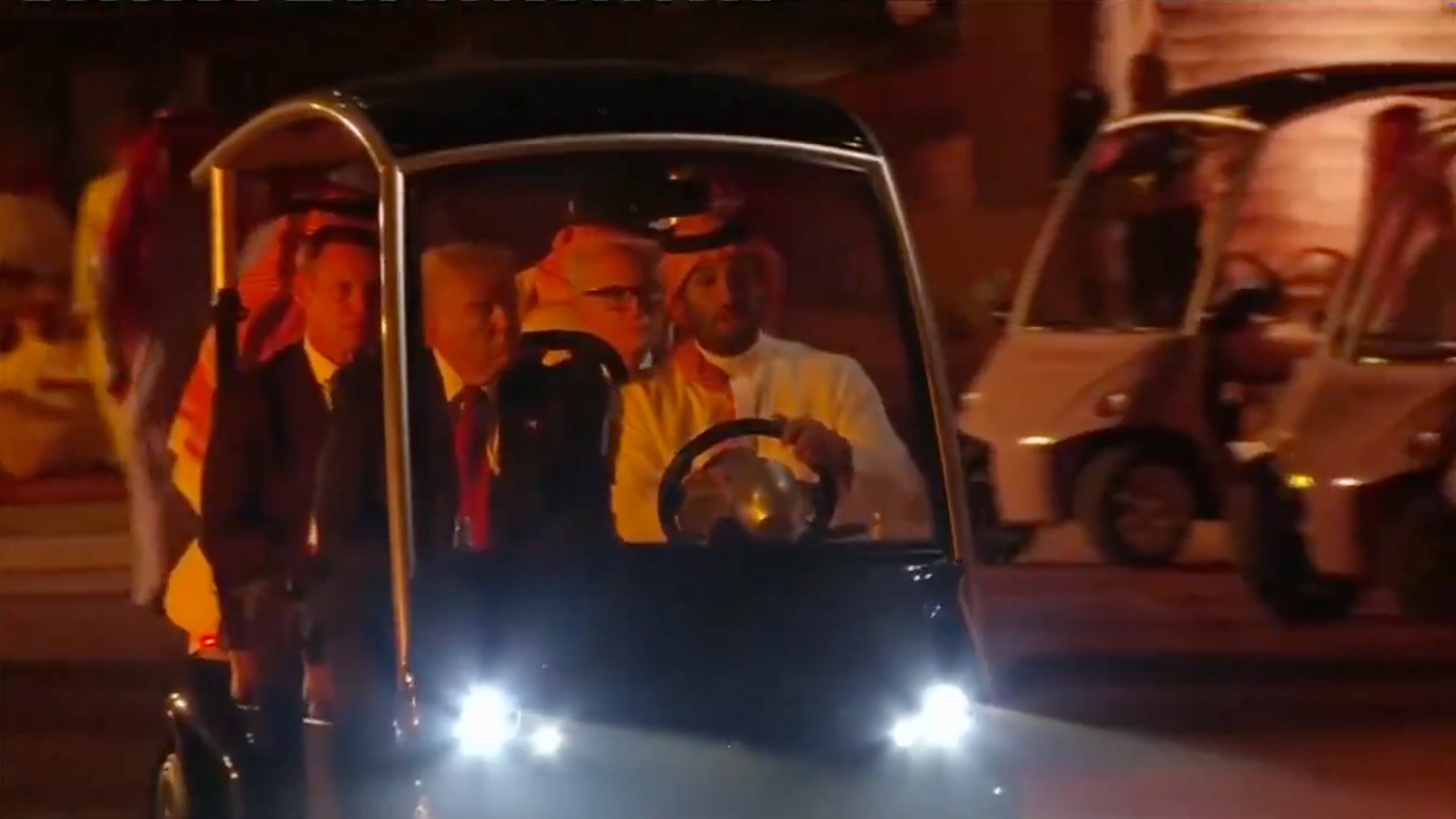 Trump takes golf cart ride with Saudi Arabia’s Crown Prince MBS ahead of state dinner