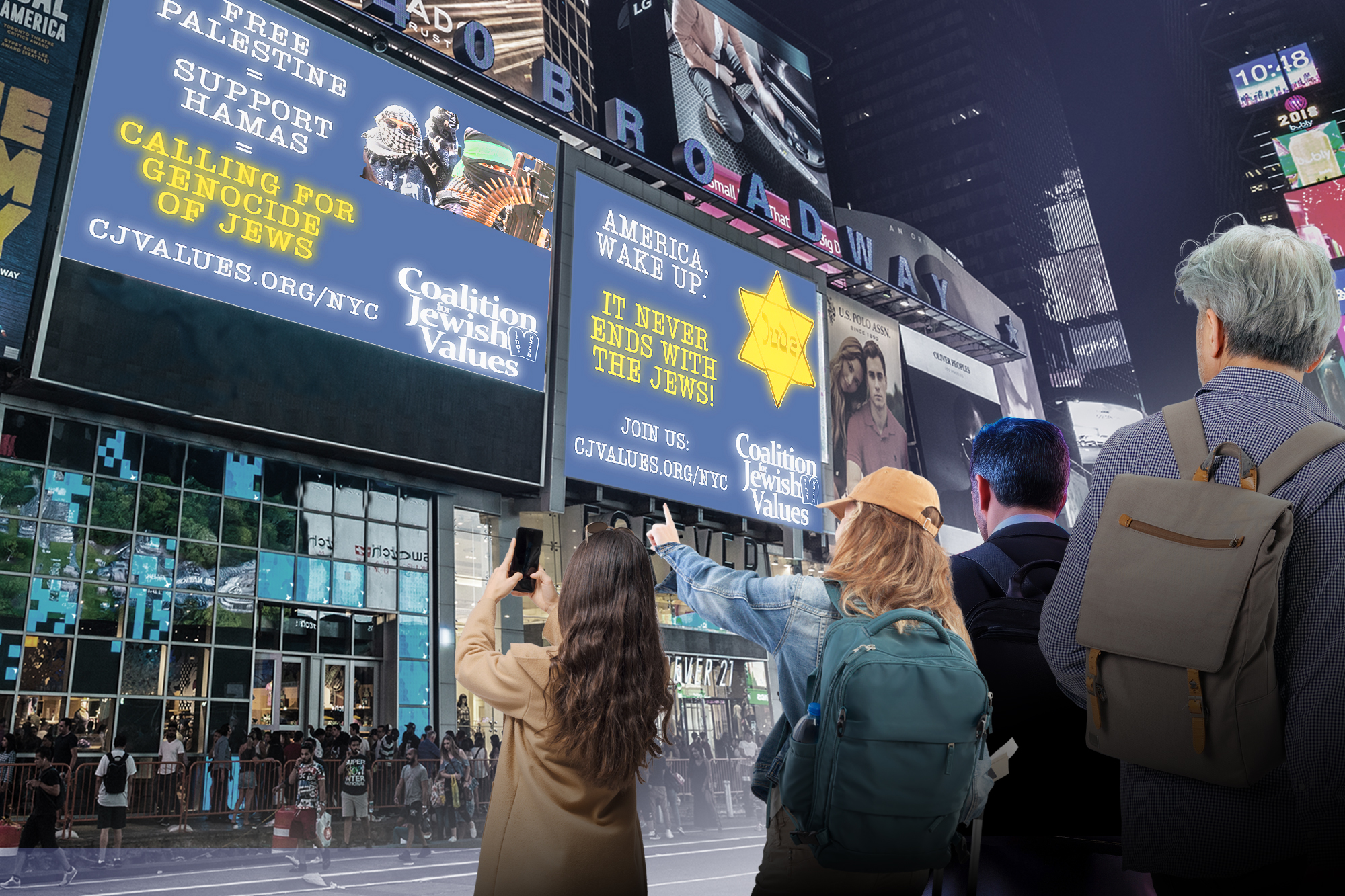 Rabbi group to unleash massive Times Square ad campaign condemning ‘Free Palestine’ movement