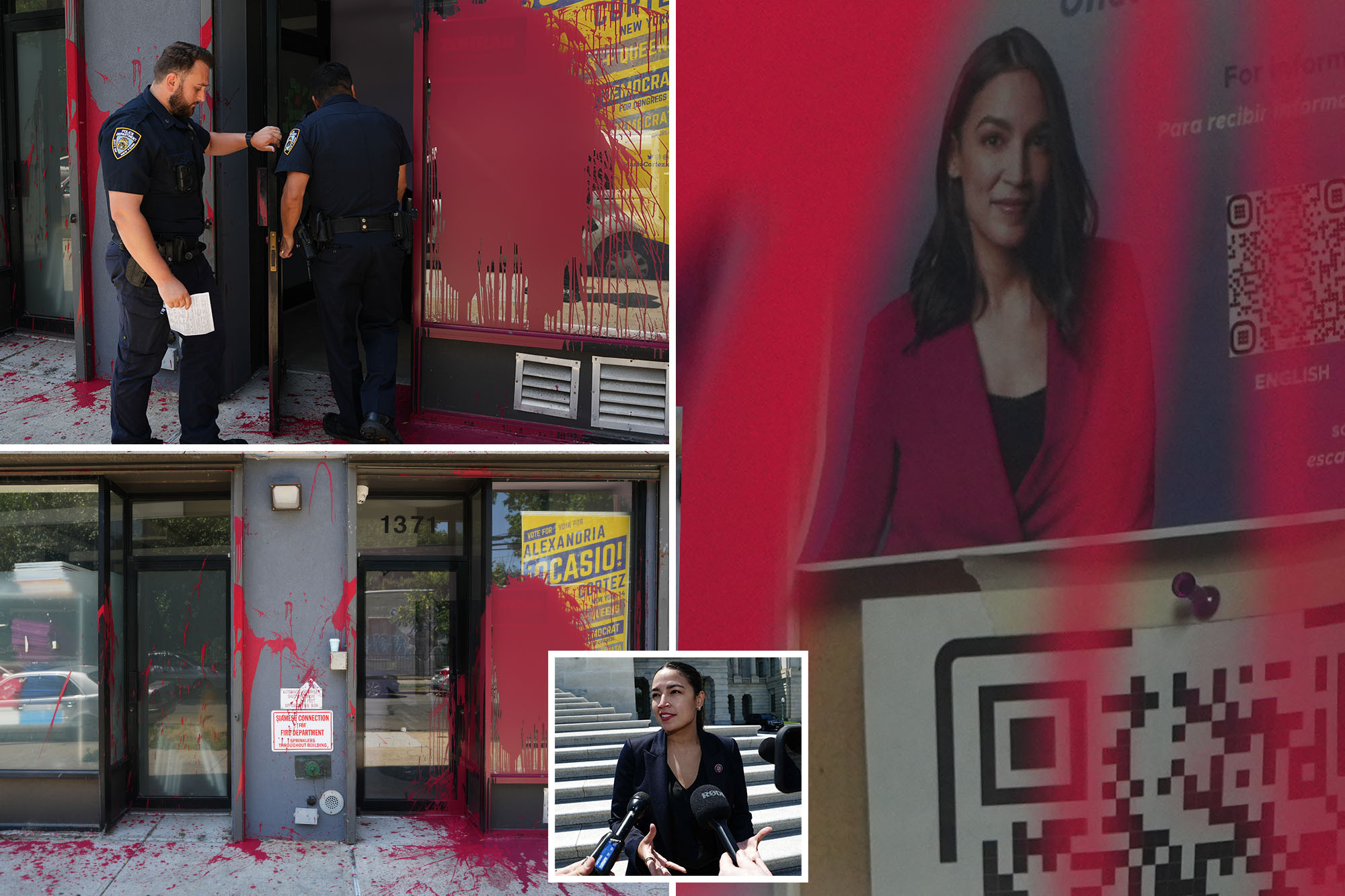 AOC’s Bronx HQ vandalized with red paint after Israel vote: ‘F–K AOC!’