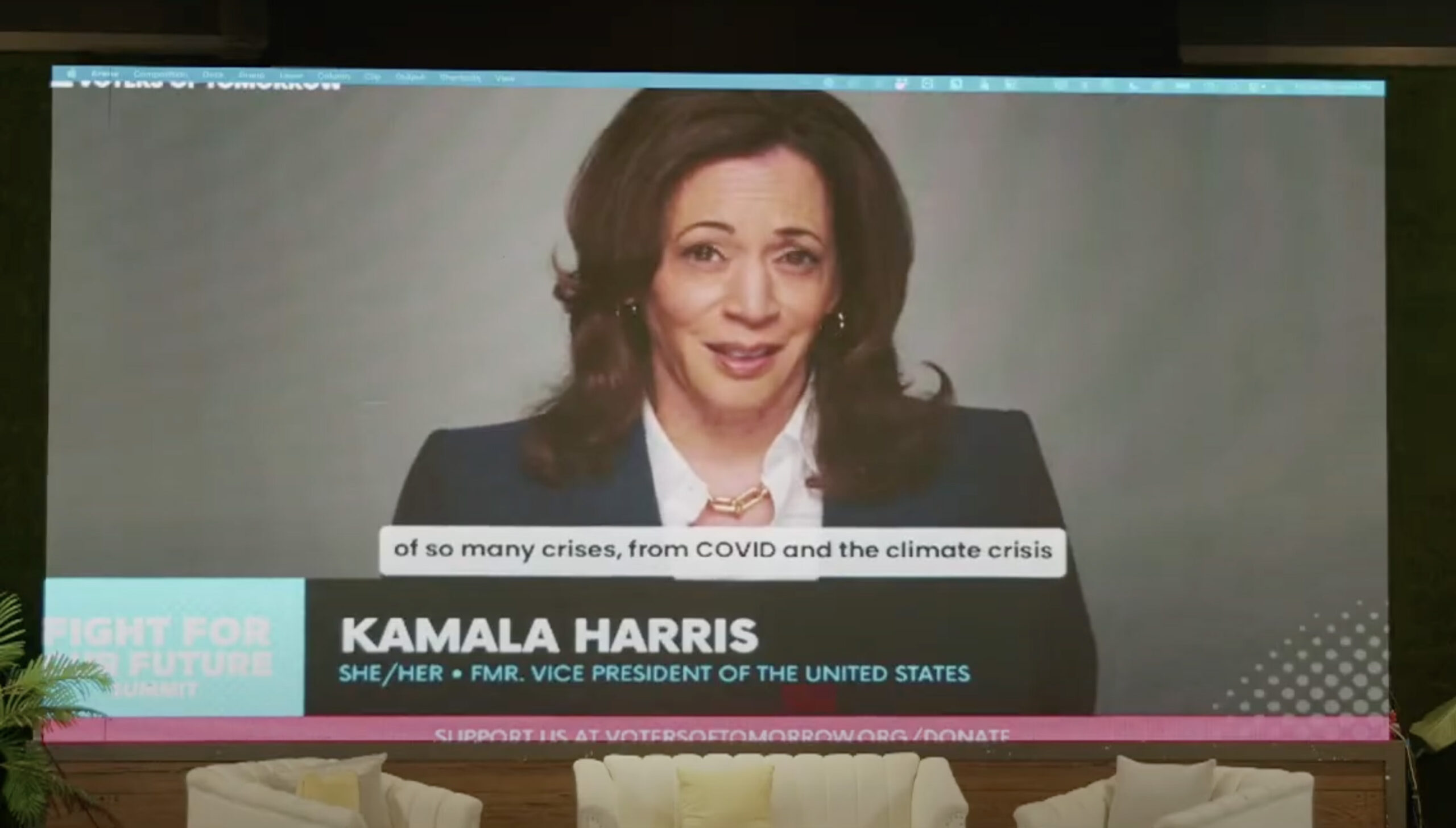 Kamala Harris phones it in at youth voters summit with two-minute video keynote