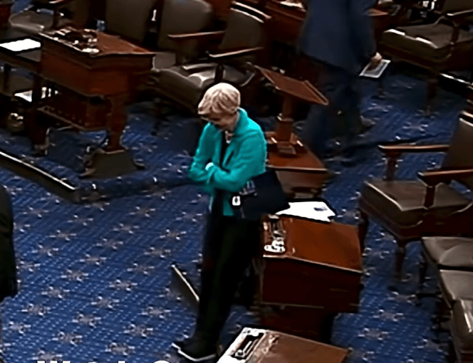 Sen. Elizabeth Warren falls on Senate floor as Republicans offer bipartisan assistance during Israel vote