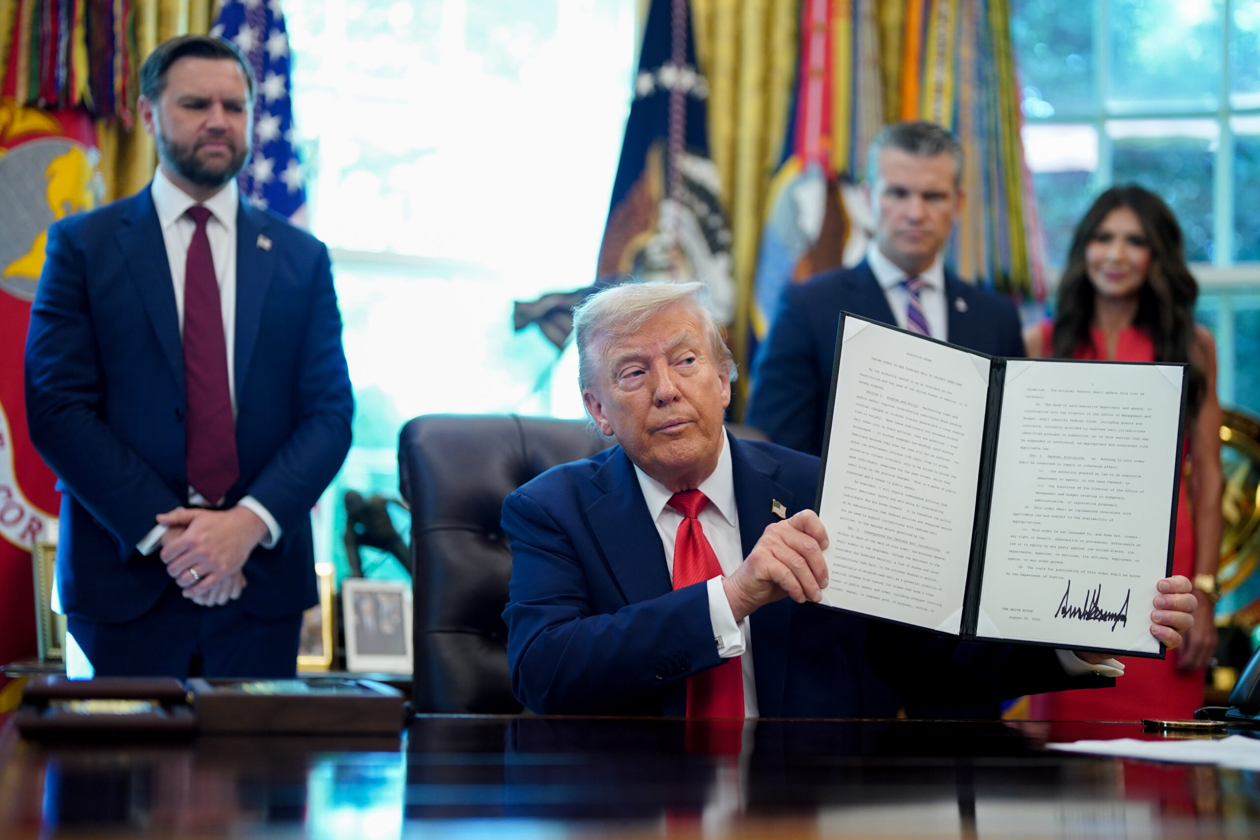 Trump signs orders cracking down on cashless bail, slapping federal charges on DC suspects