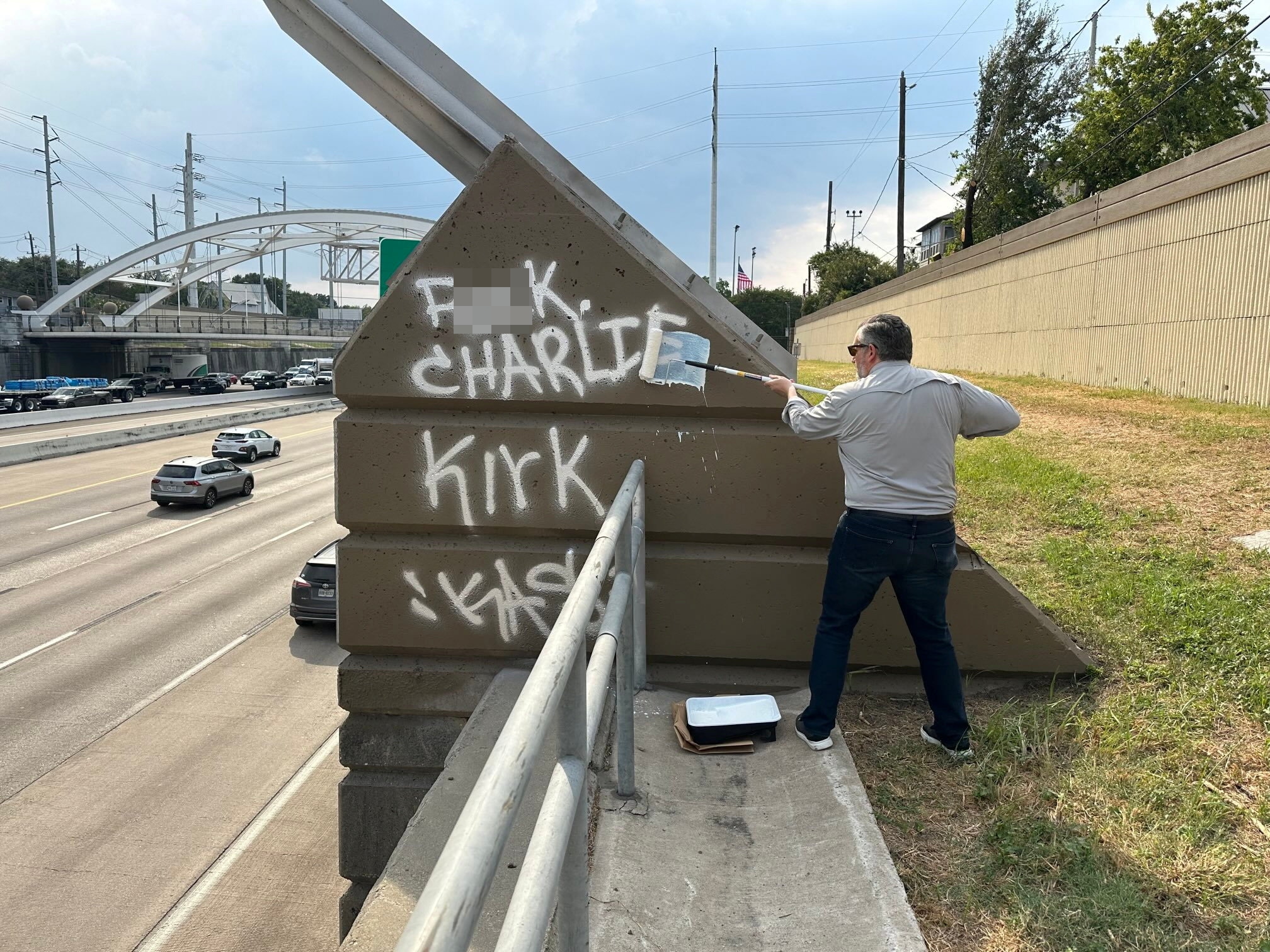 Ted Cruz paints over ‘deranged’ anti-Charlie Kirk vandalism in Houston: ‘Erasing evil’