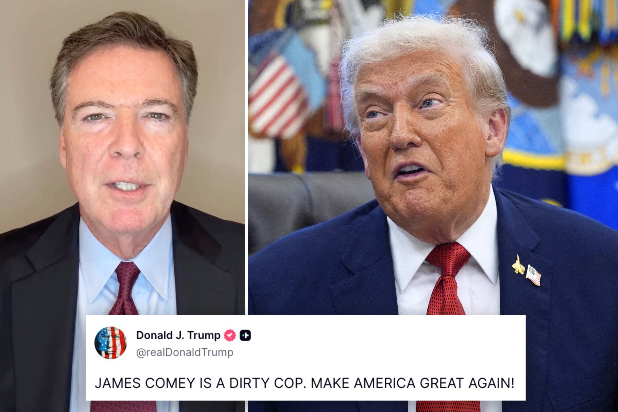 Trump rages about ‘dirty cop’ Comey’s case being handled by ‘crooked’ Biden-appointed judge: ‘Very big price must be paid!’