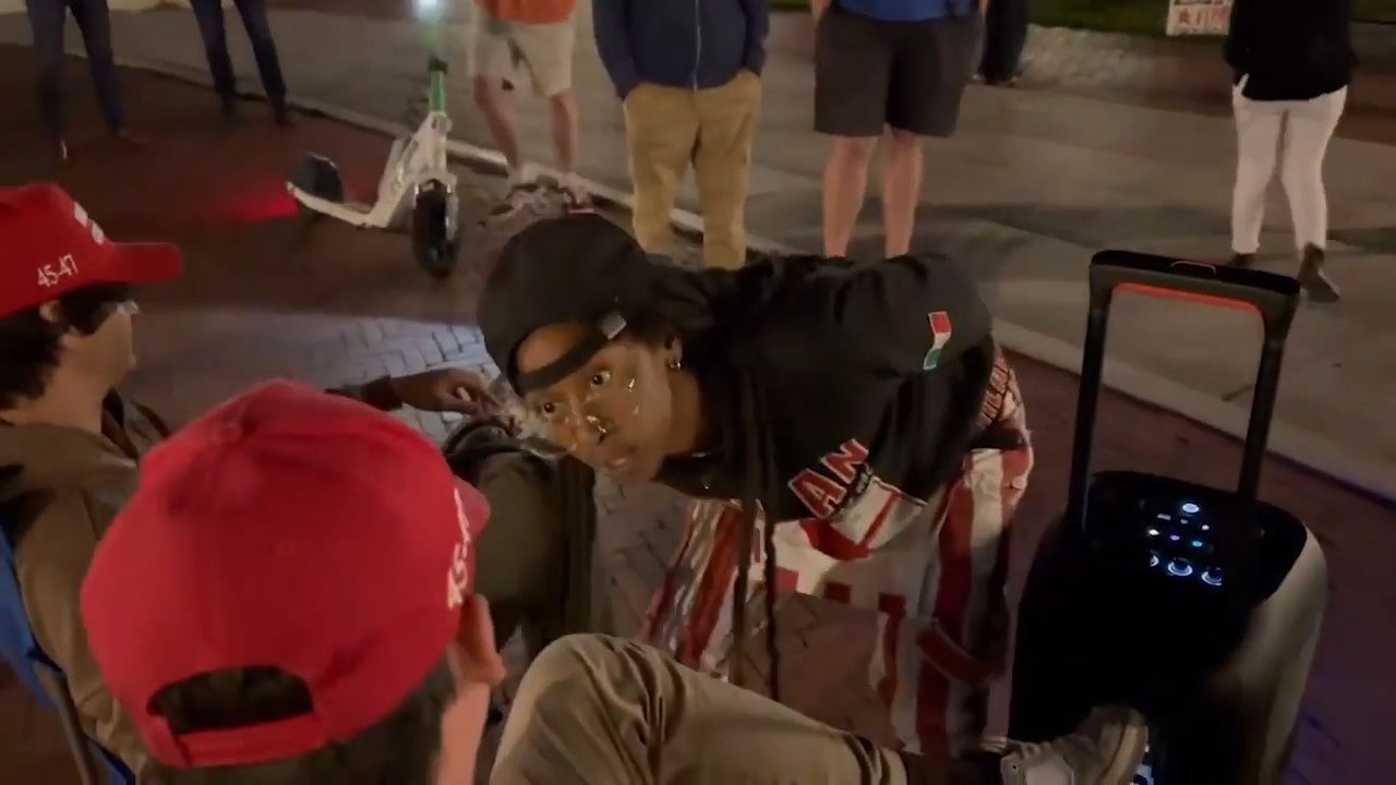 Woman caught on camera allegedly lunging at MAGA activist in viral confrontation