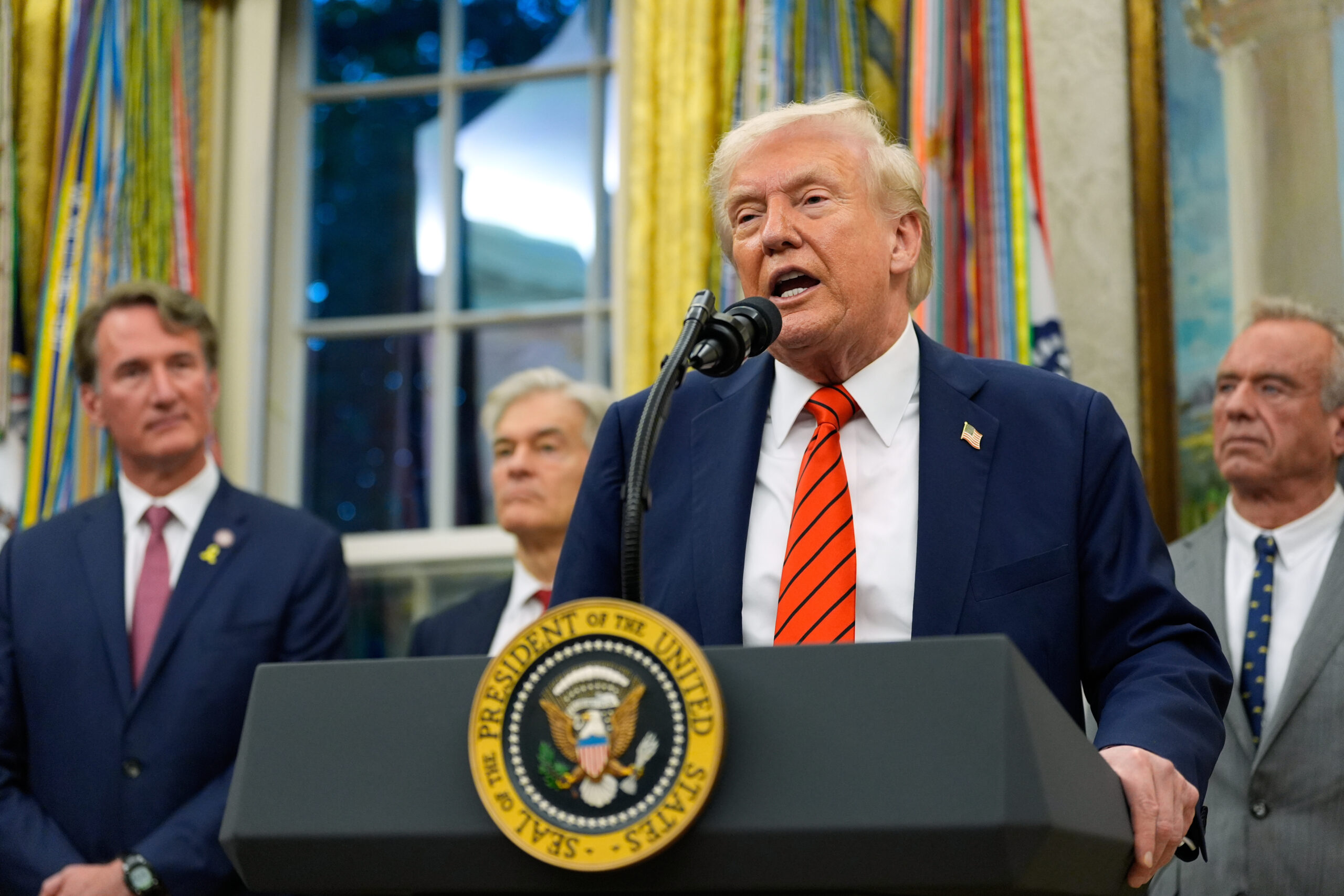 Trump says ‘don’t worry about China’ after Beijing responds to 100% tariff threat