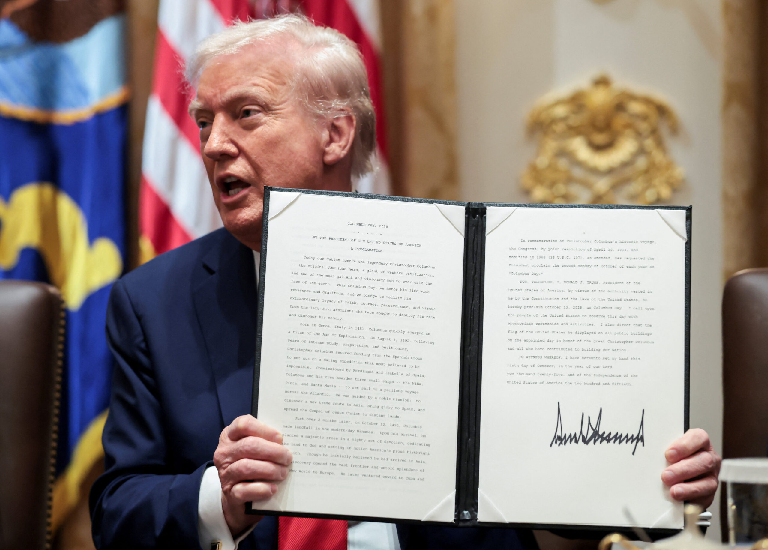 Trump hails ‘American hero’ with Columbus Day proclamation: ‘We’re back, Italians’