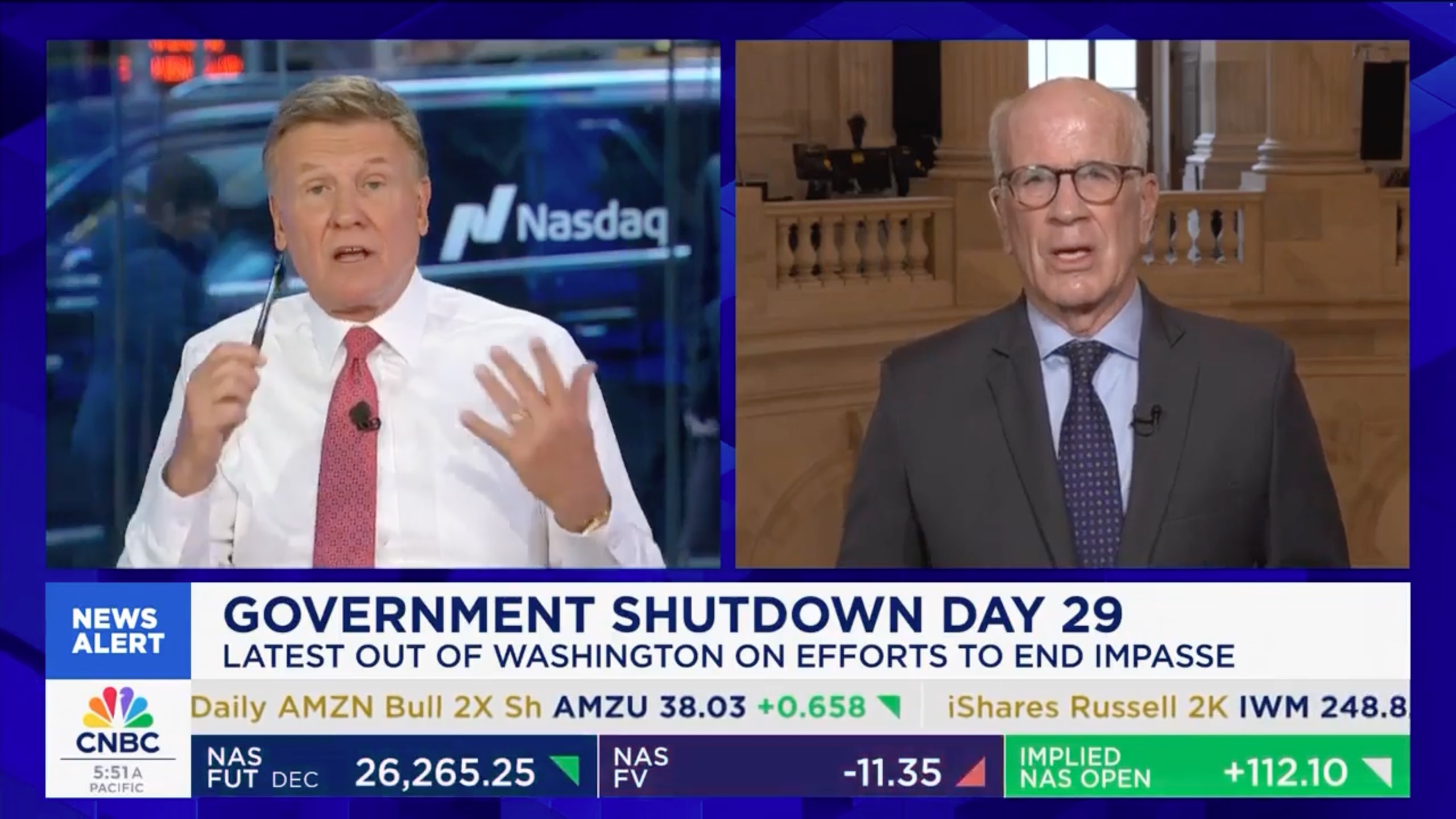 CNBC host pummels Dem Sen. Welch for blocking gov’t shutdown fix: ‘This is extortion’