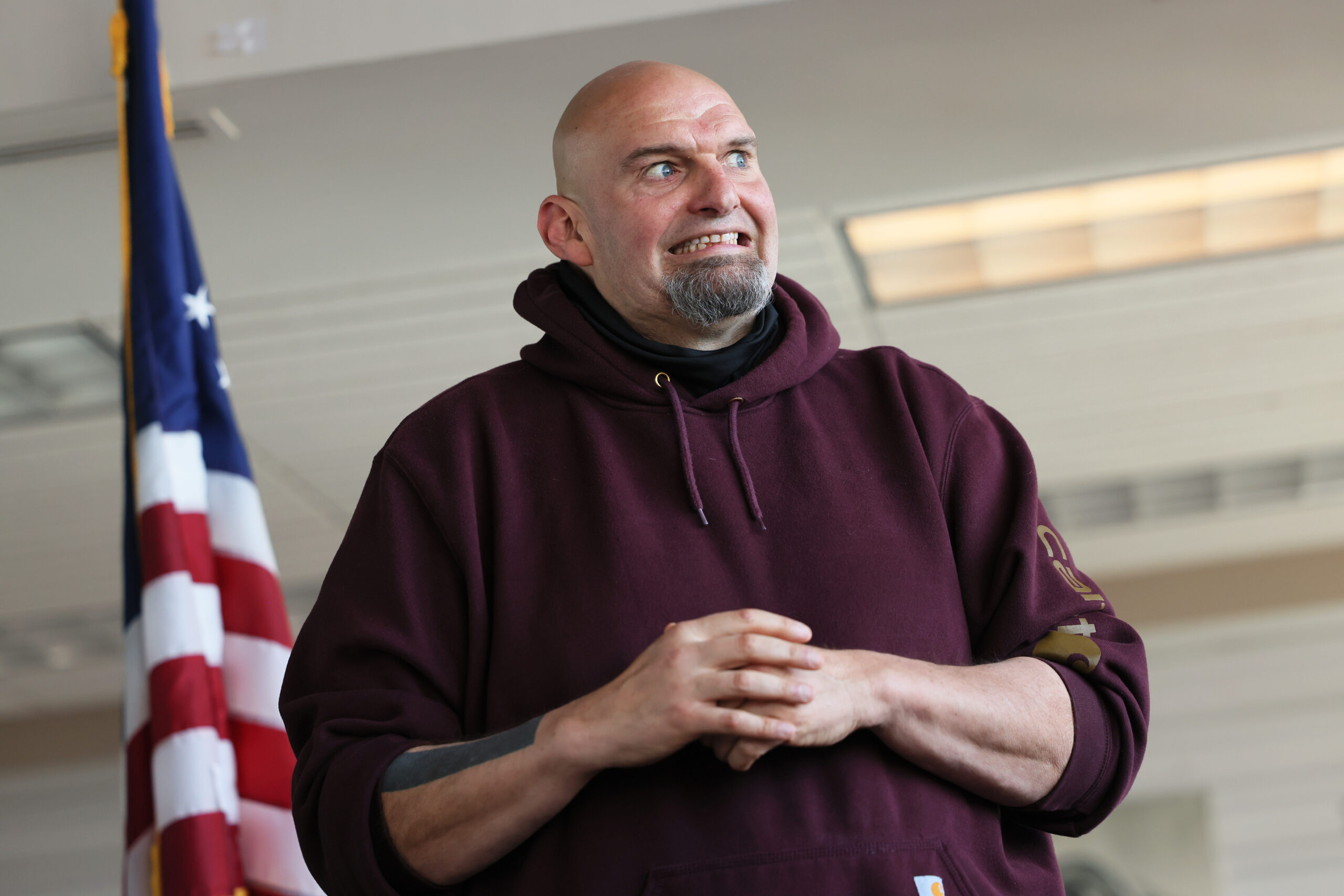 Sen. John Fetterman hospitalized in Pittsburgh after falling on his face