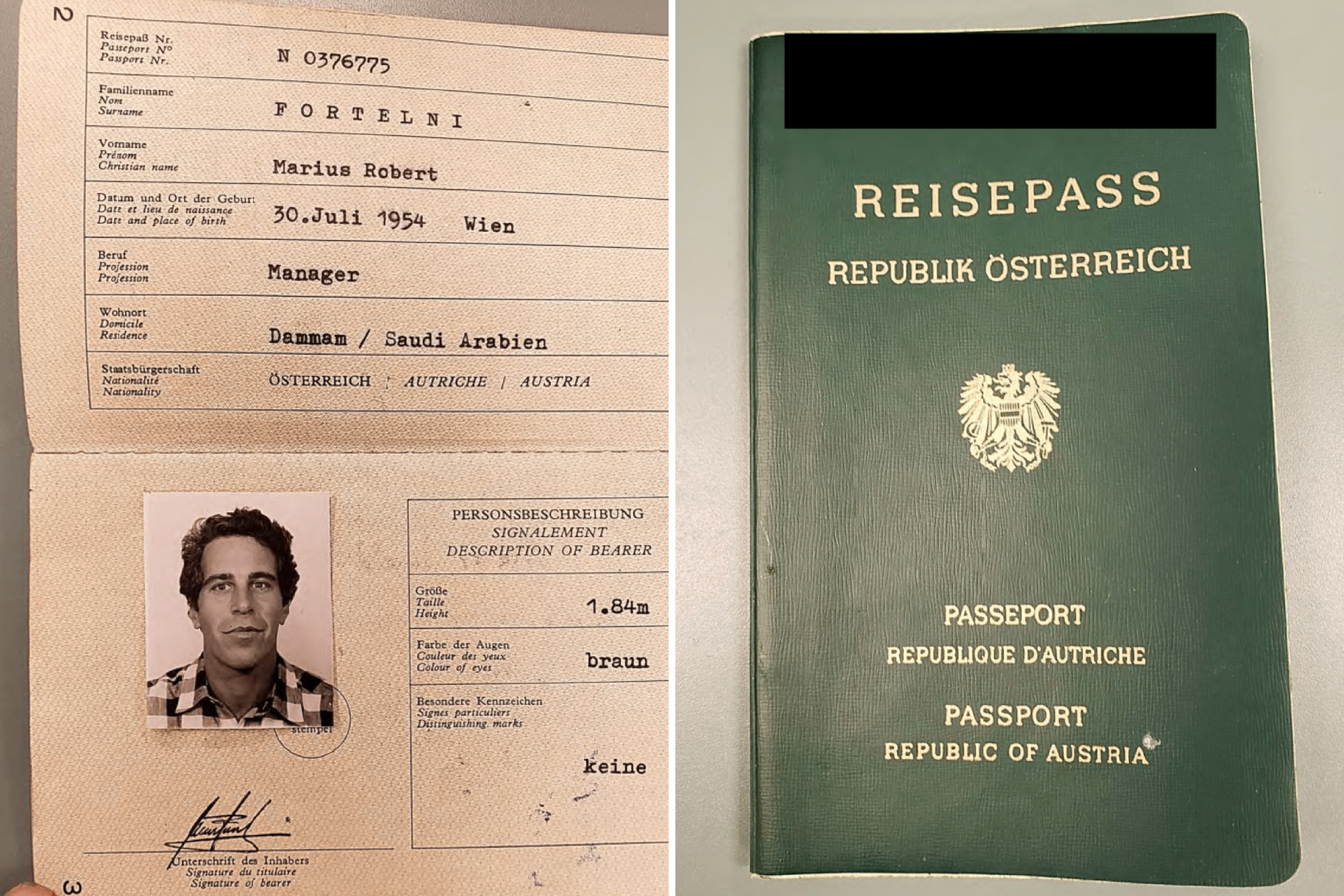 Jeffrey Epstein’s fake Austrian passport pictured in latest DOJ document dump