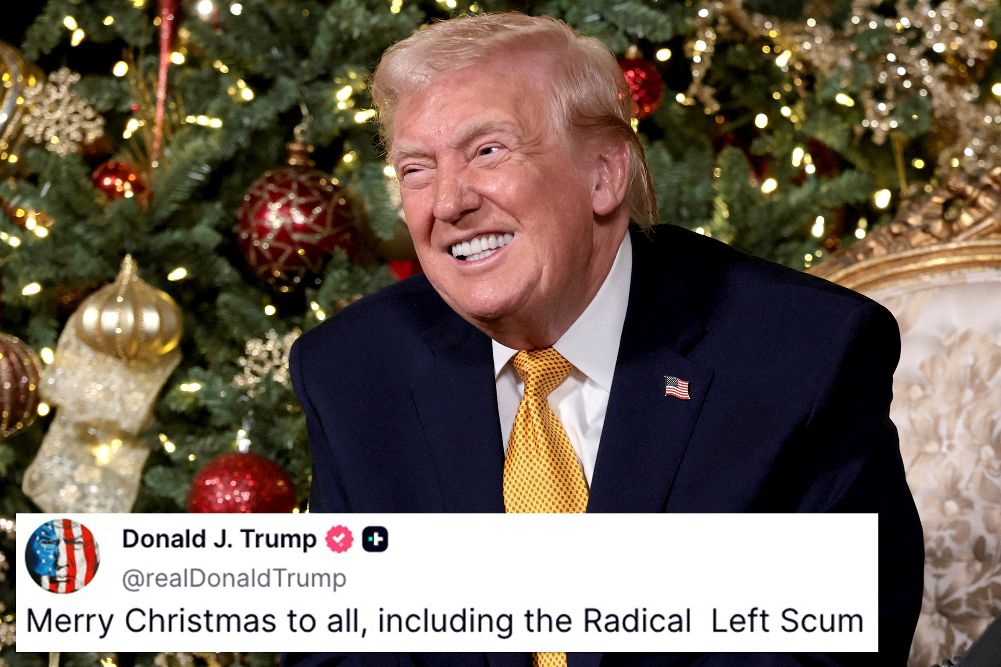 Trump wishes all – including ‘Radical Left Scum’ – a Merry Christmas 