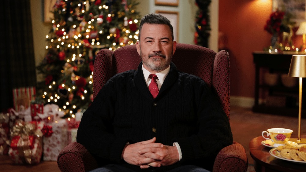 Jimmy Kimmel says ‘tyranny is booming’ as he renews attacks on Trump in UK Christmas address