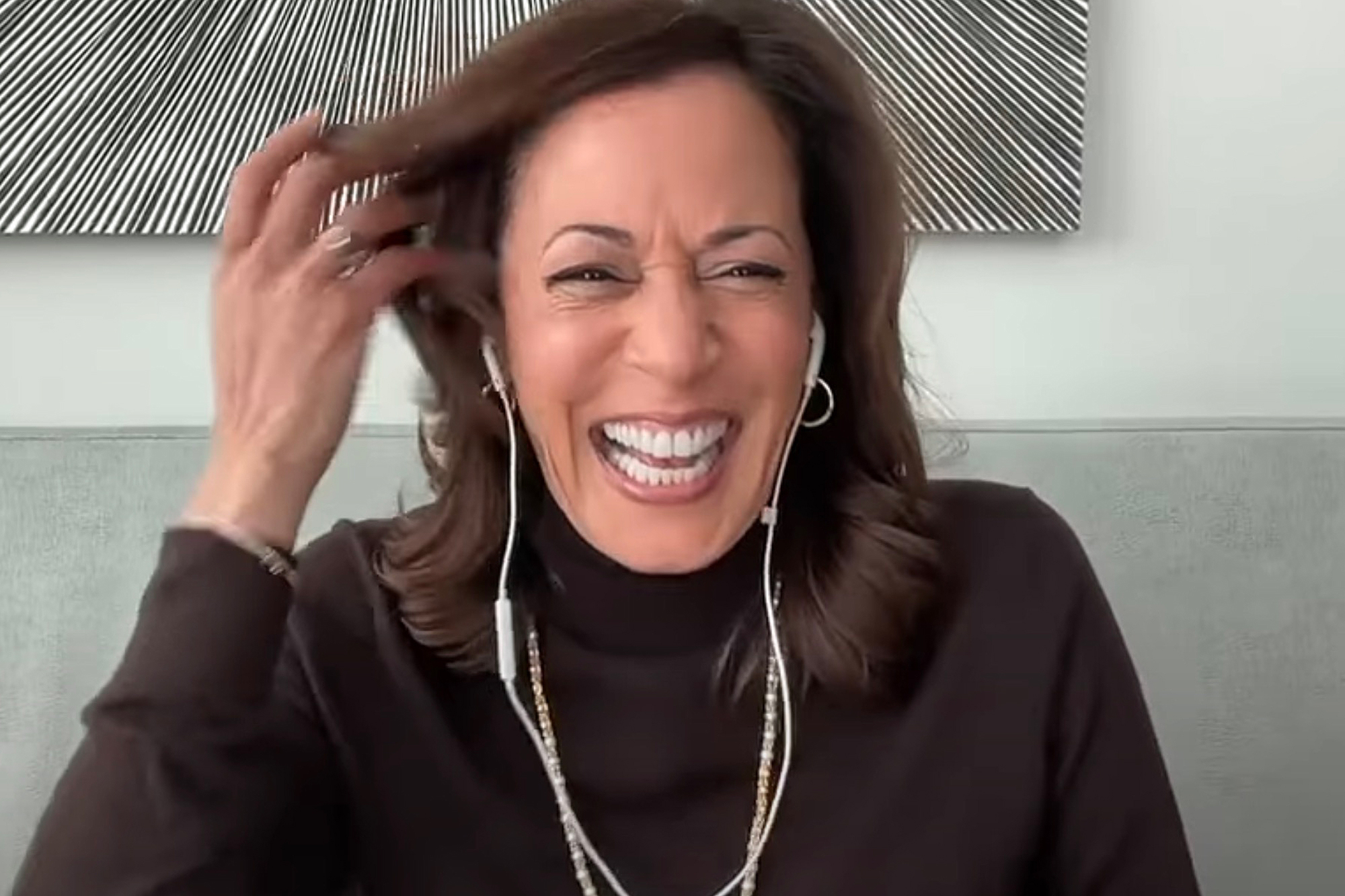 Kamala Harris suggests criticizing her distinctive cackle is sexist — as she gives dating advice for young women
