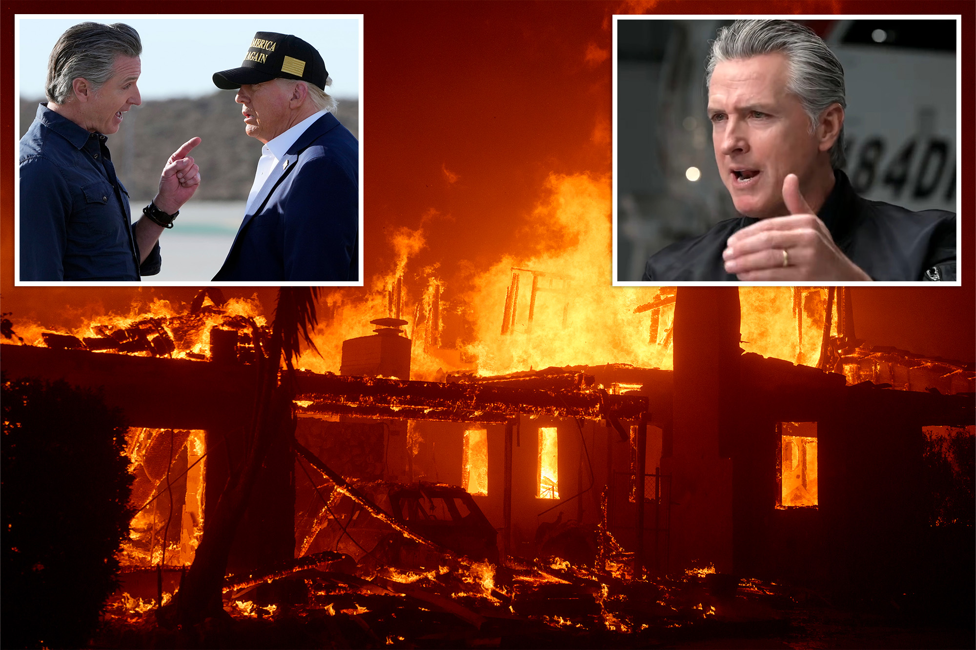 Newsom claims he was ‘physically’ in middle of fight against LA fires after claiming hair ‘literally burst’