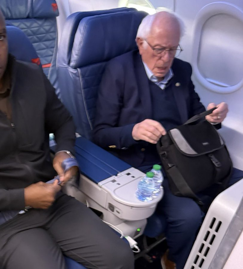 Bernie Sanders flies first class out of DC as airports brace for more mayhem after DHS shutdown bill fails to pass