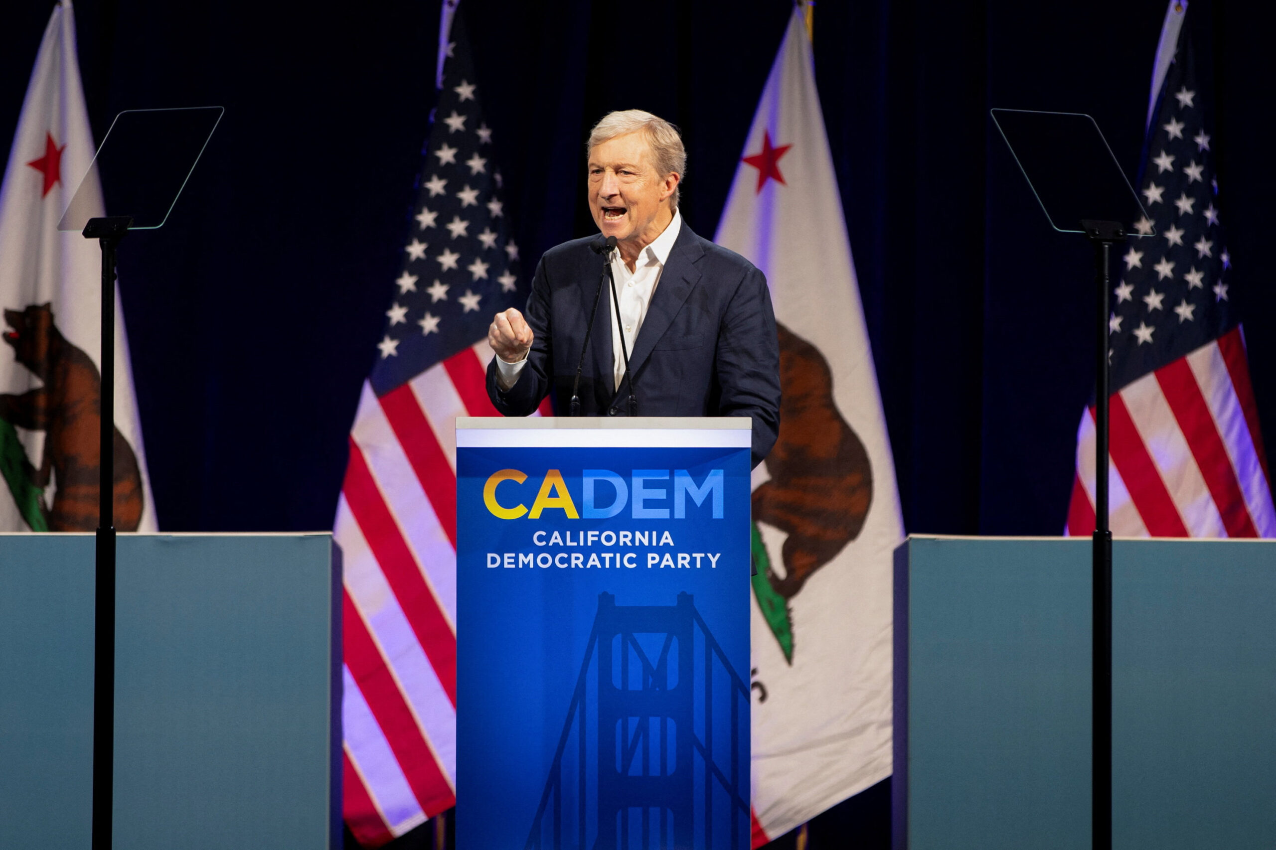 Tom Steyer rails against the rich and dark money — but his history is checkered