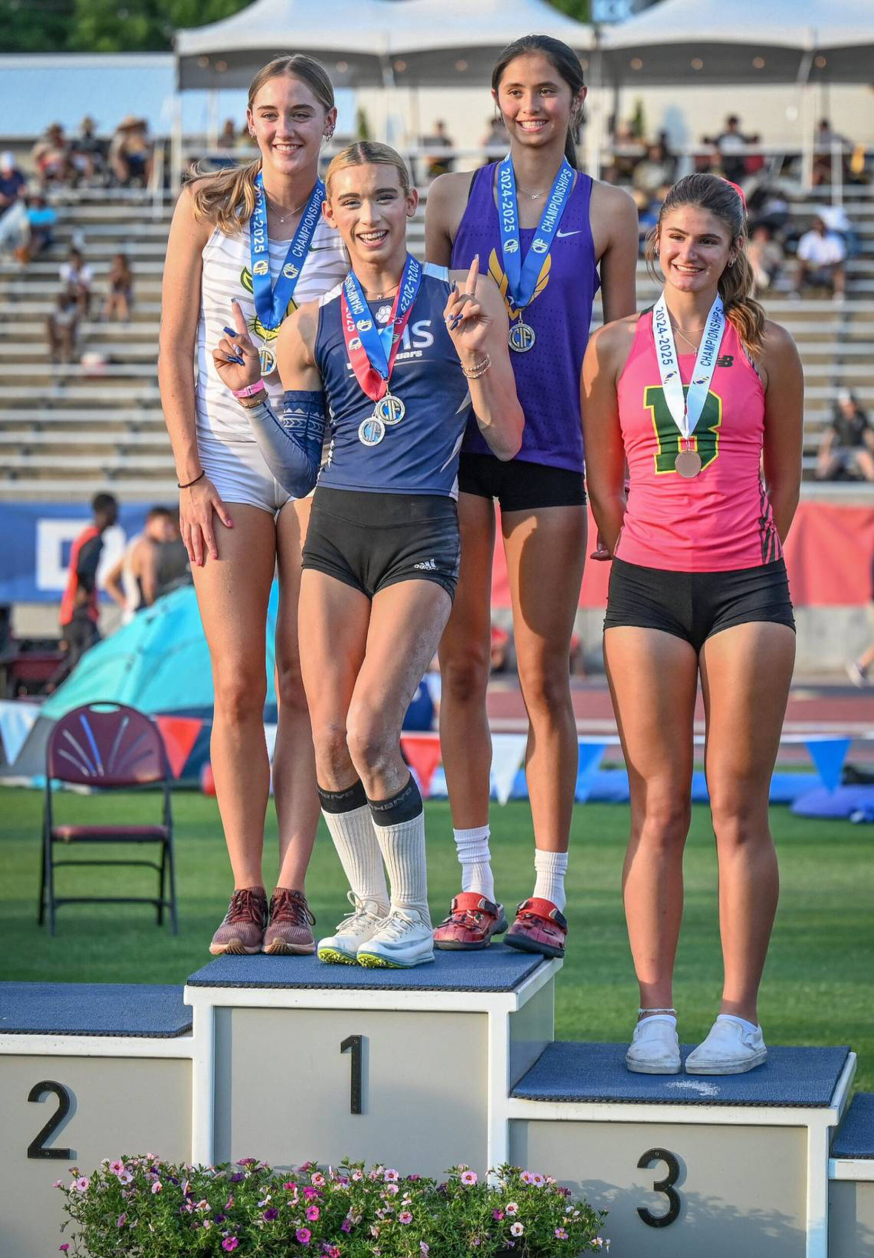 Trans Jurupa Valley High School athlete wins first in girls track competition