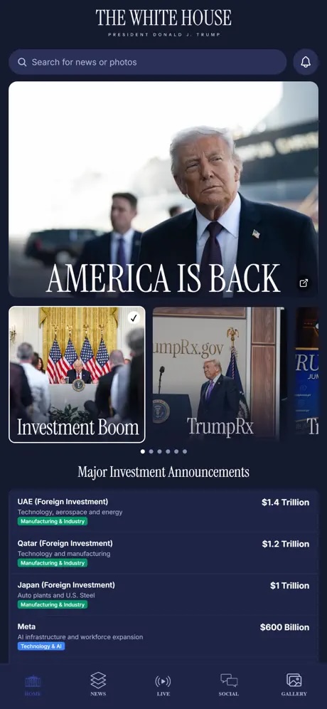 Trump White House launches own app after cryptic social media teases