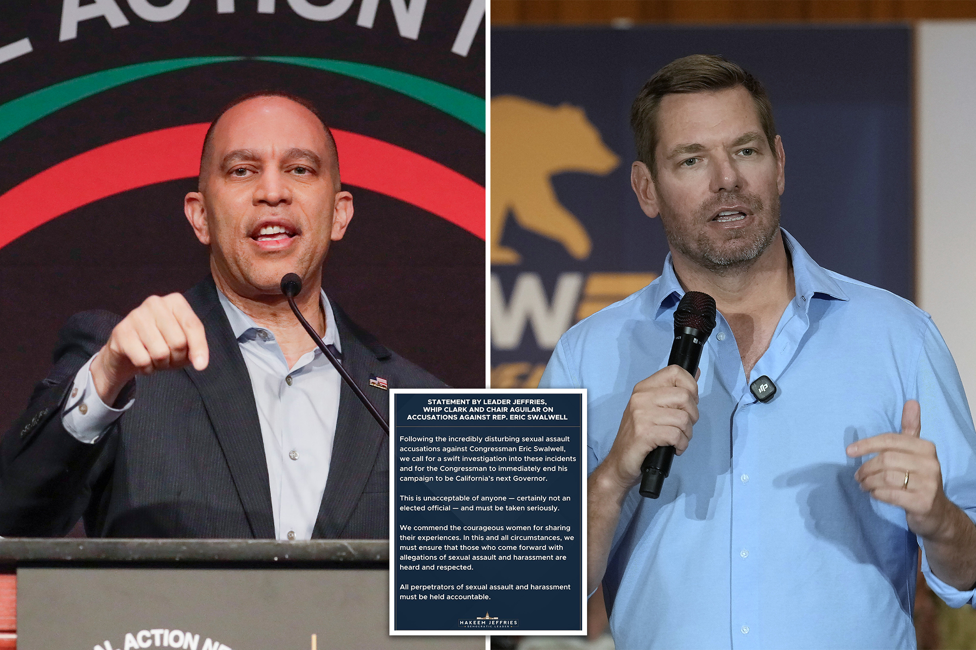 Hakeem Jeffries slammed for demanding Eric Swalwell drop out of Calif. gov race – but not resign from Congress