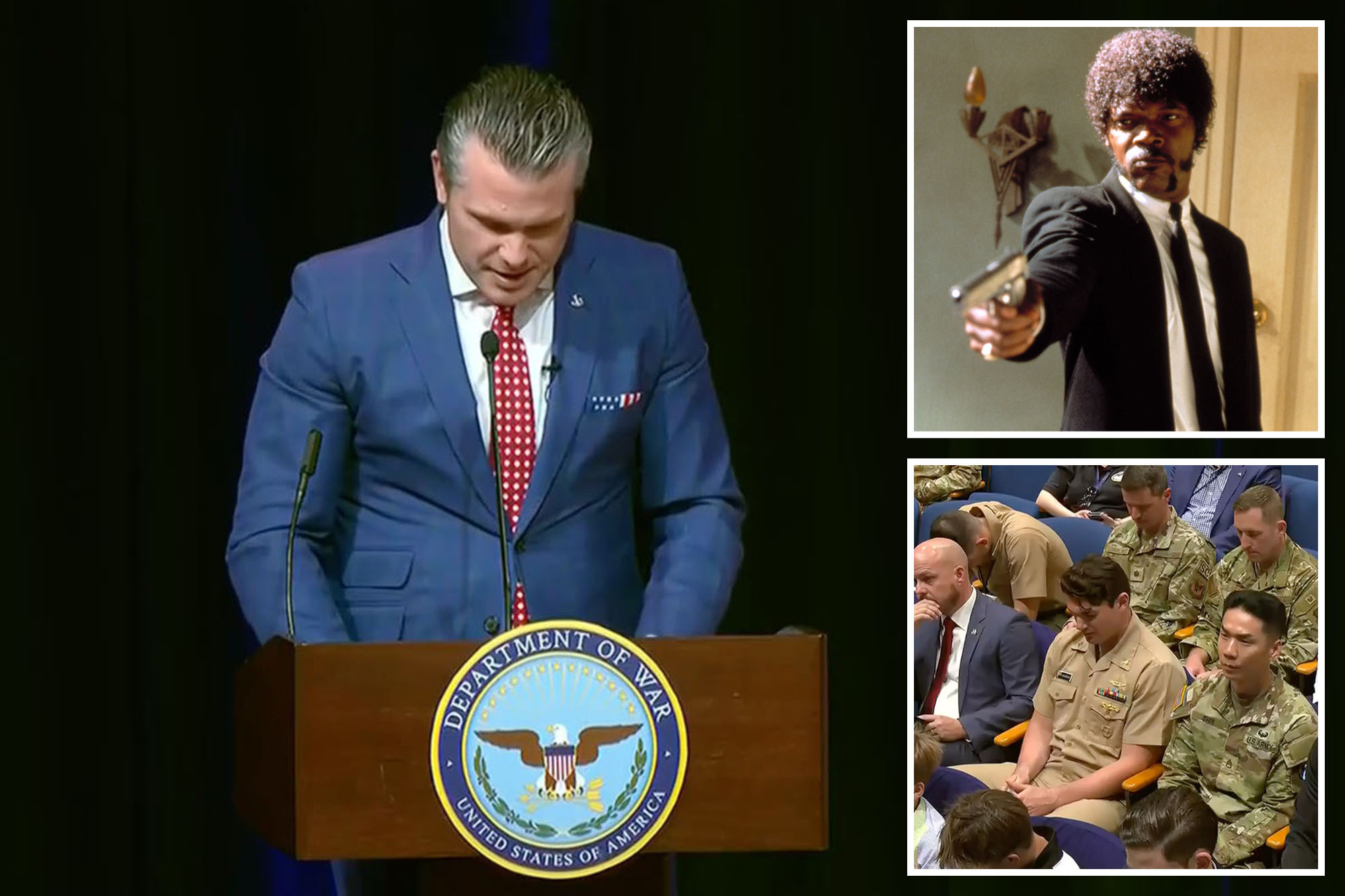 Hegseth leads Pentagon prayer service with faux Bible verse made famous by ‘Pulp Fiction’